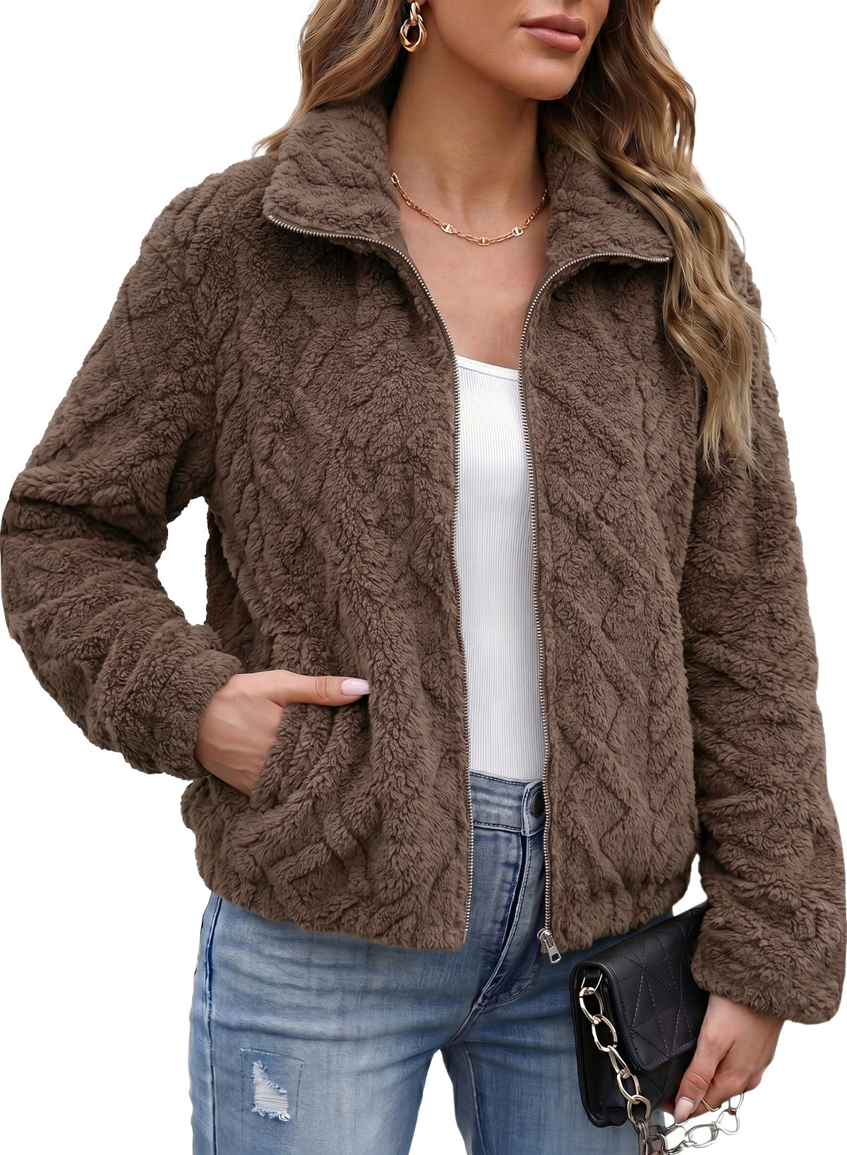Dokotoo Women's Full Zip Fleece Winter Jacket 2026 Fall Warm Outerwear Coat