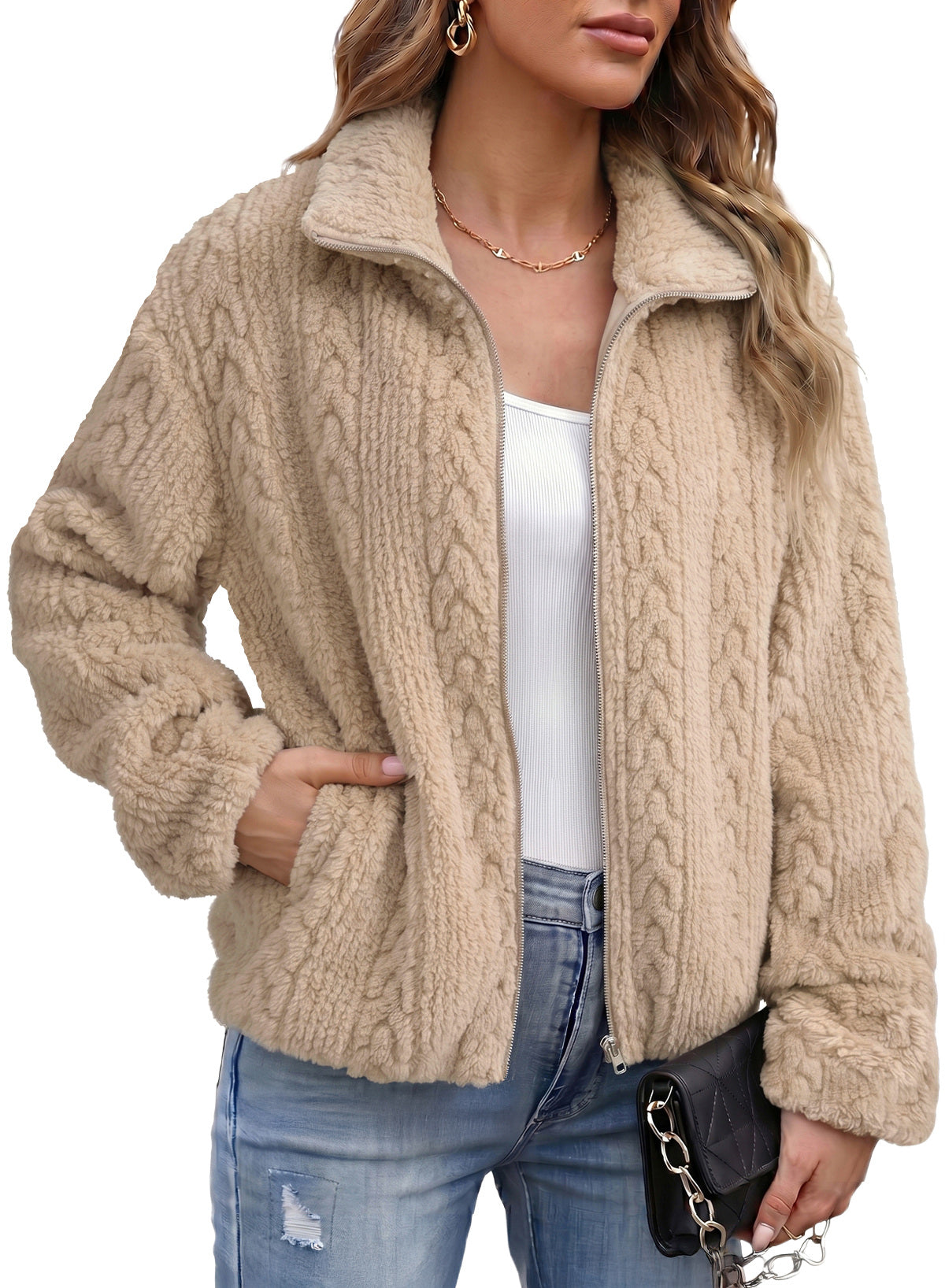 Dokotoo Women's Full Zip Fleece Winter Jacket 2026 Fall Warm Outerwear Coat