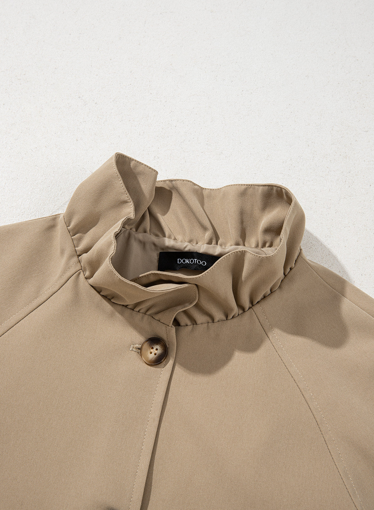 Dokotoo Womens Trench Coat Lightweight Single Breasted Jacket Outerwear