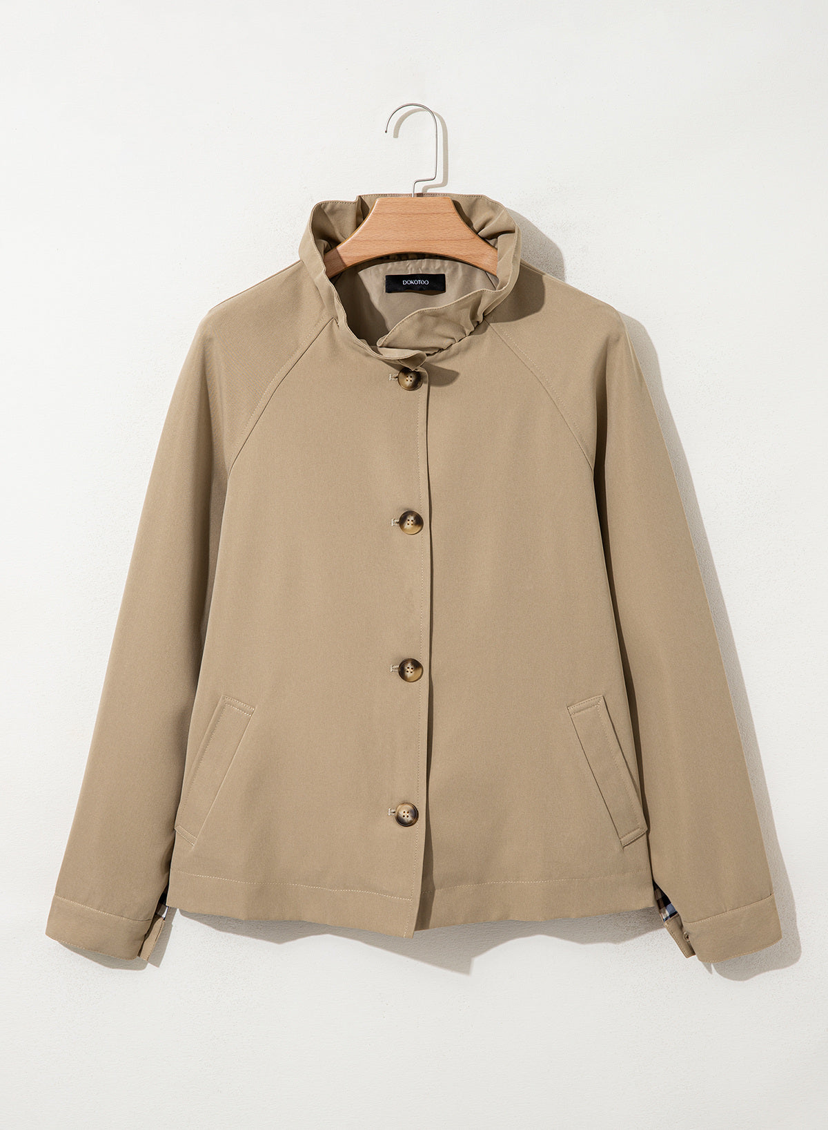 Dokotoo Womens Trench Coat Lightweight Single Breasted Jacket Outerwear