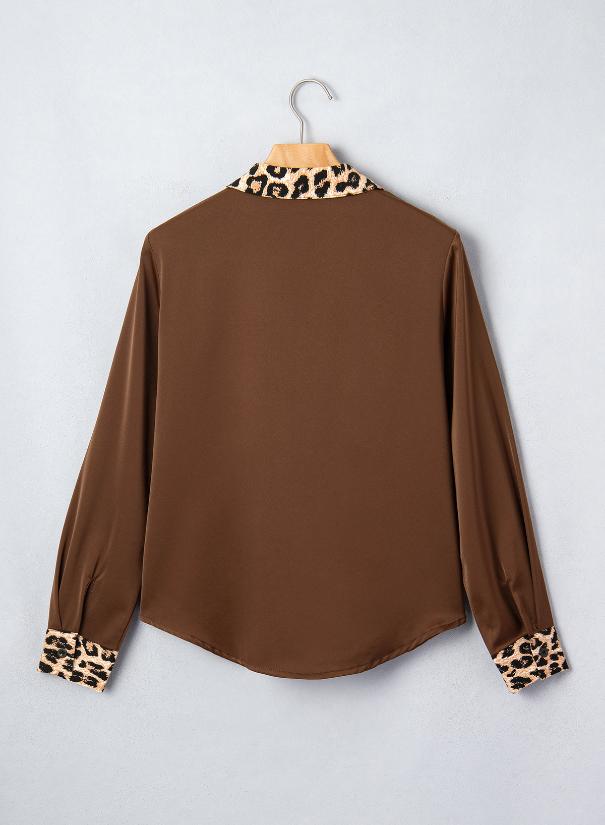 Dokotoo Womens Tops Business Casual Outfits Long Sleeve V Neck Button Down Shirts Satin Leopard Print Elegant Work Blouses