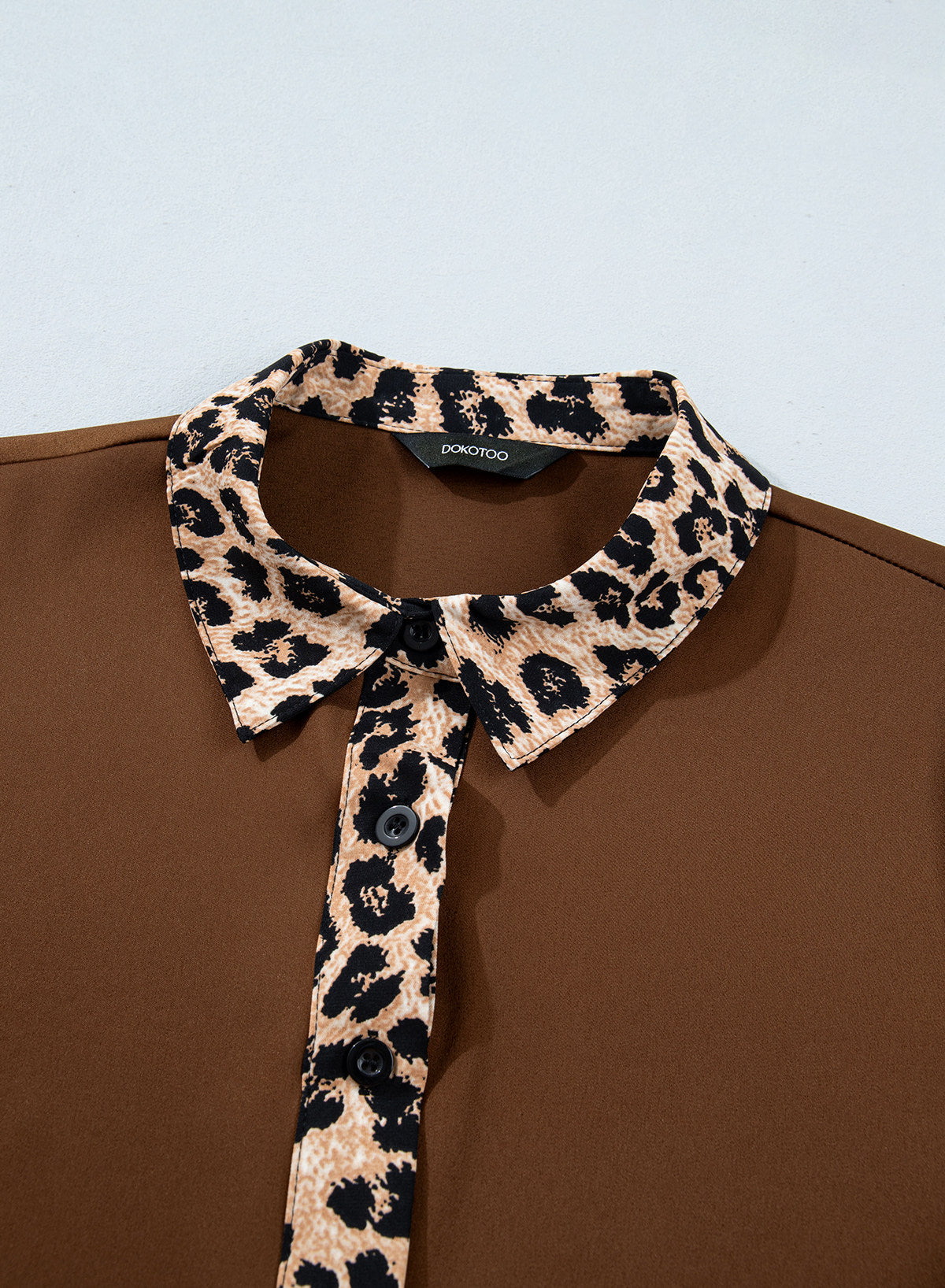 Dokotoo Womens Tops Business Casual Outfits Long Sleeve V Neck Button Down Shirts Satin Leopard Print Elegant Work Blouses