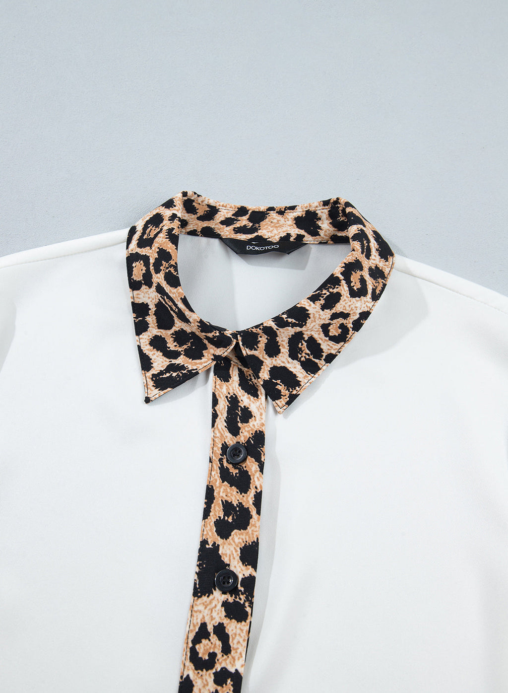 Dokotoo Womens Tops Business Casual Outfits Long Sleeve V Neck Button Down Shirts Satin Leopard Print Elegant Work Blouses
