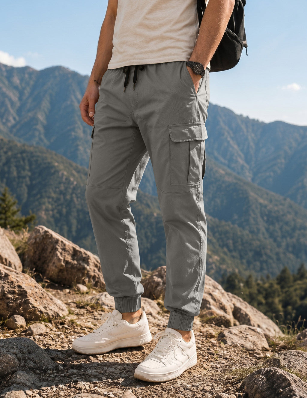Dokotoo Men Men's Cotton Cargo Joggers Slim Fit Work Pants