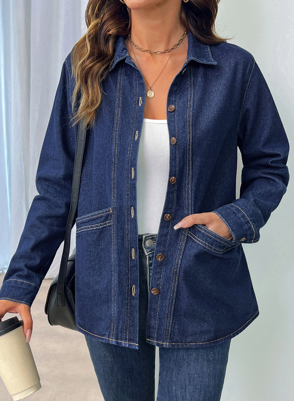 Dokotoo Womens Jean Jacket Denim Oversized Button Down Denim Jackets Coat