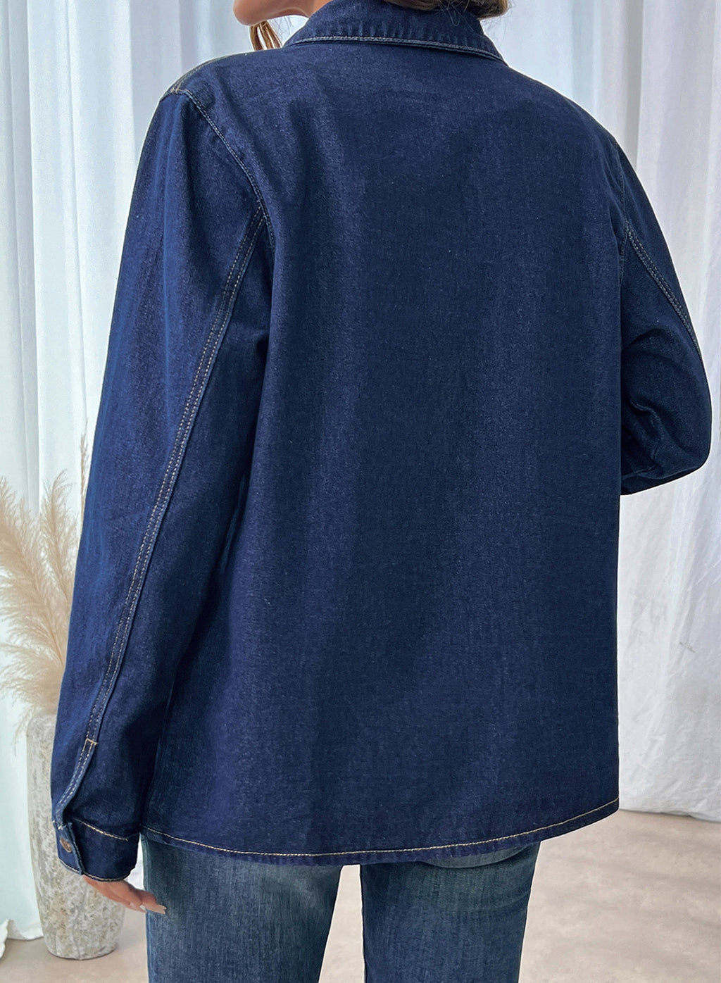 Dokotoo Womens Jean Jacket Denim Oversized Button Down Denim Jackets Coat