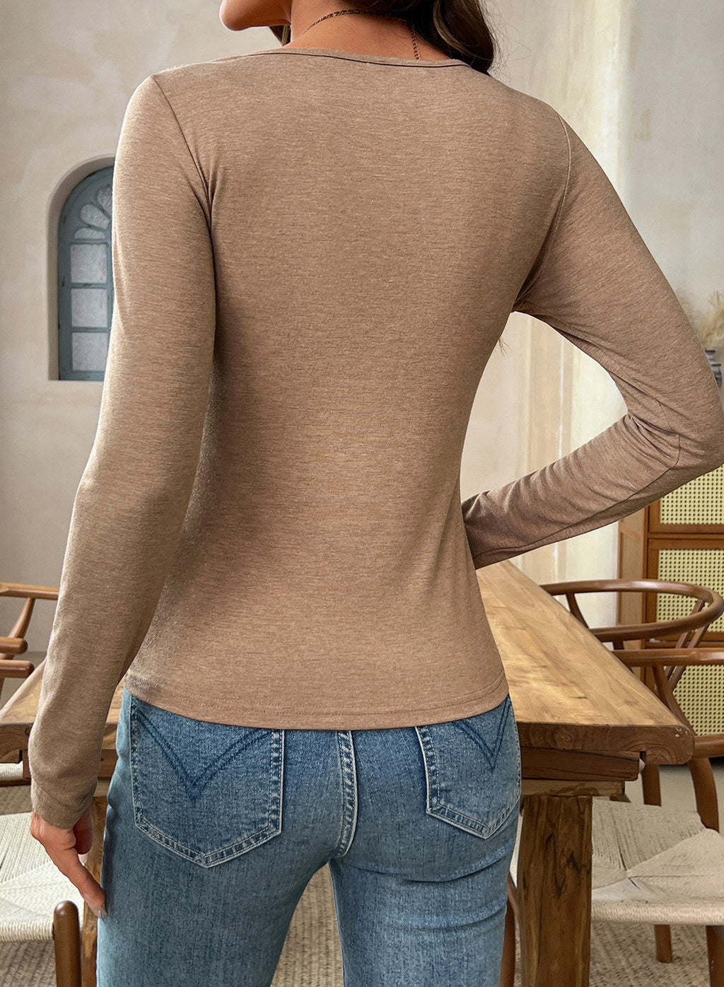 Women's Cowl Neck Long Sleeve Shirts Dressy Tops