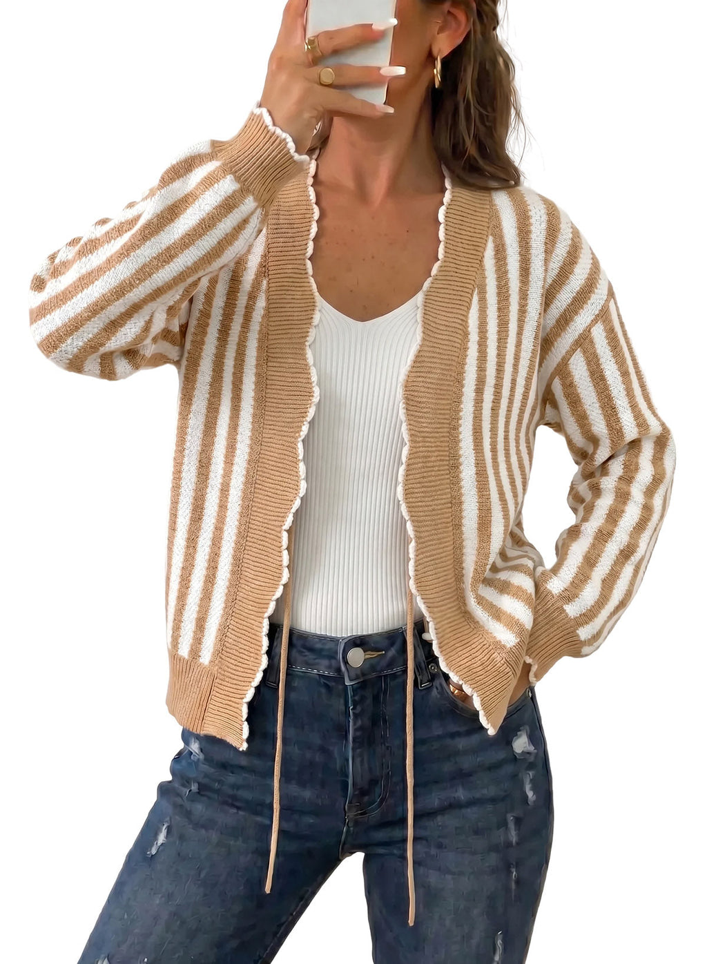 Dokotoo Cardigan Sweaters for Women Fall Striped 2026 Jackets