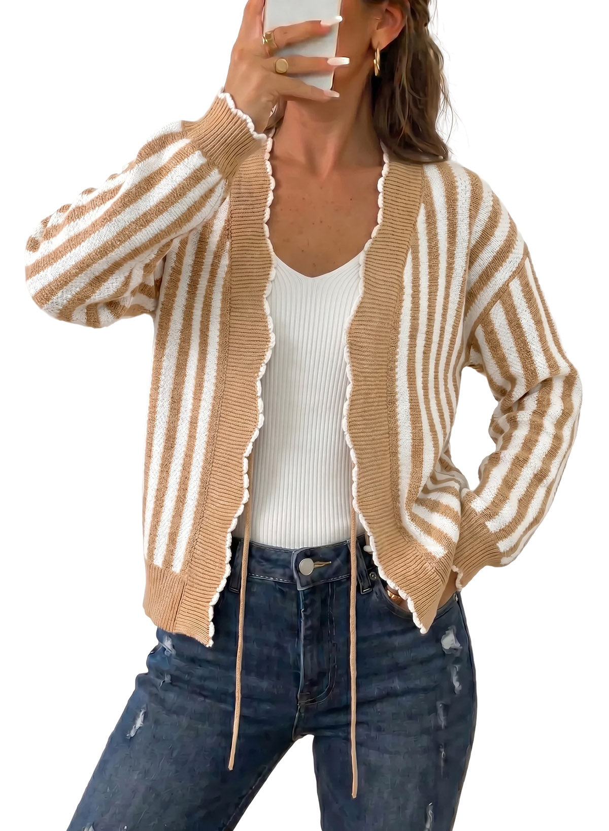 Dokotoo Cardigan Sweaters for Women Fall Striped 2026 Jackets