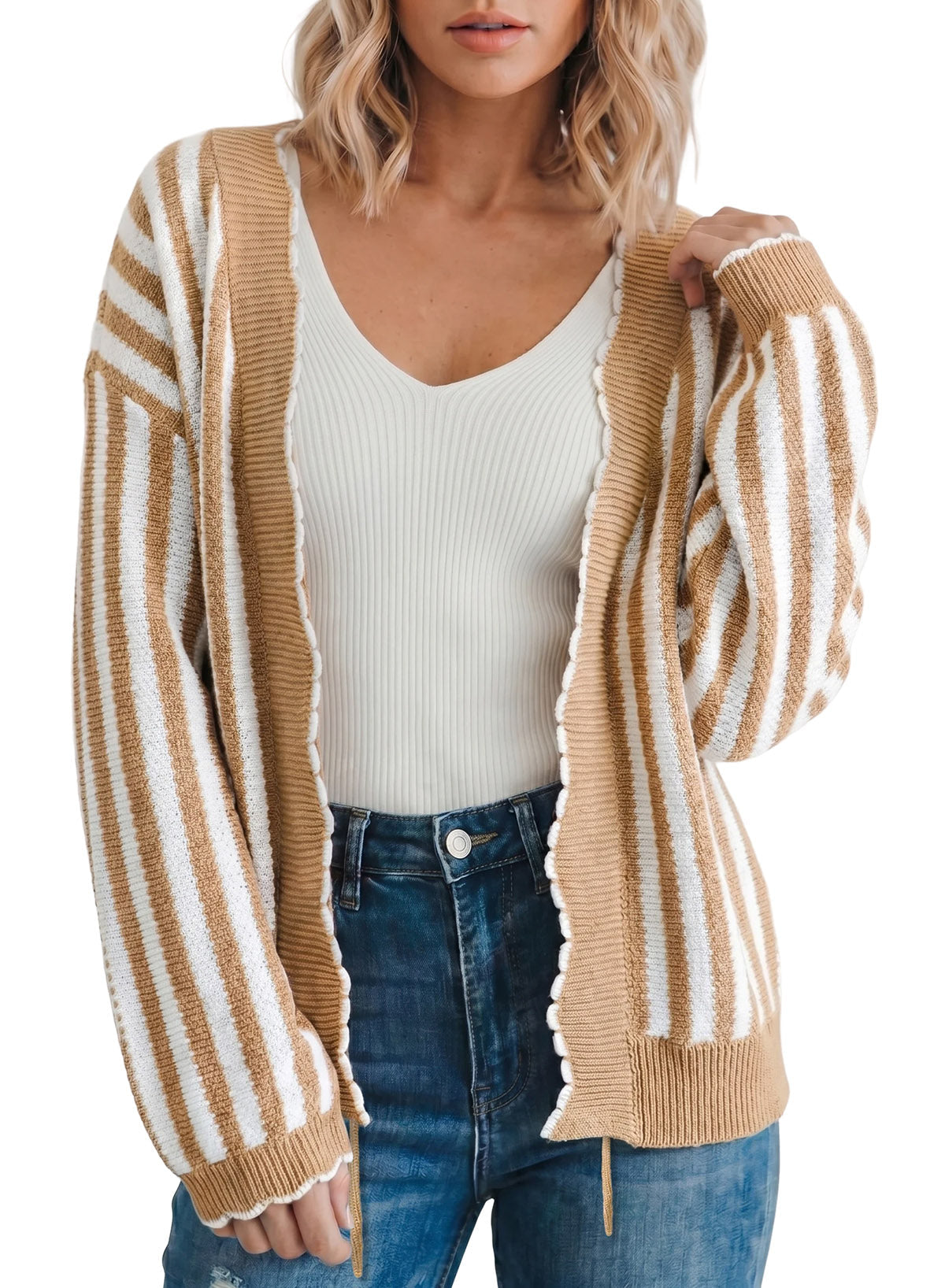 Dokotoo Cardigan Sweaters for Women Fall Striped 2026 Jackets