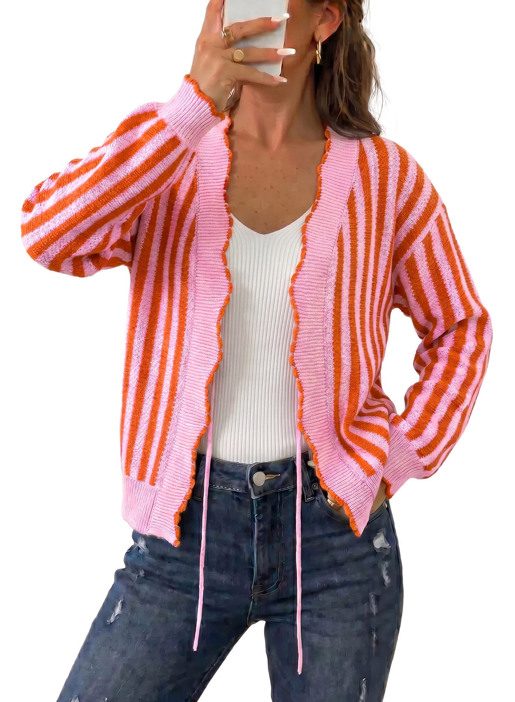 Dokotoo Cardigan Sweaters for Women Fall Striped 2026 Jackets