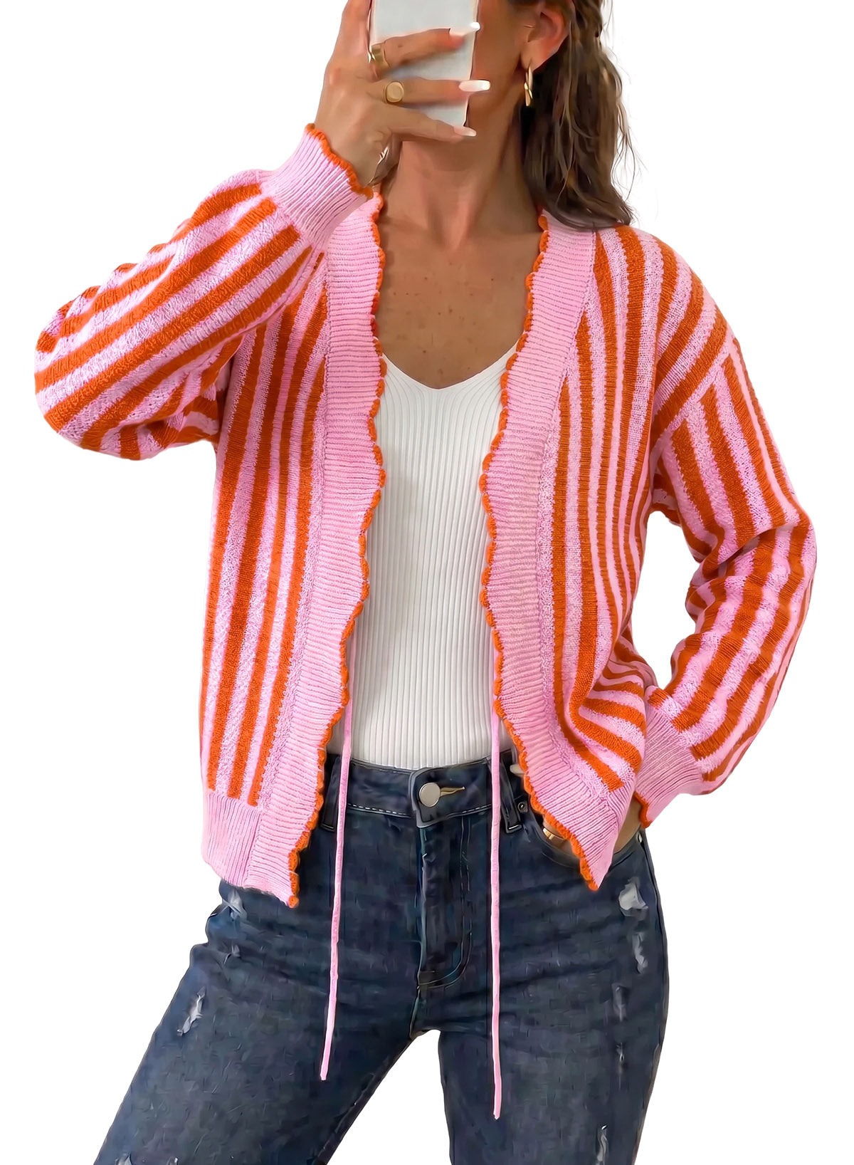 Dokotoo Cardigan Sweaters for Women Fall Striped 2026 Jackets