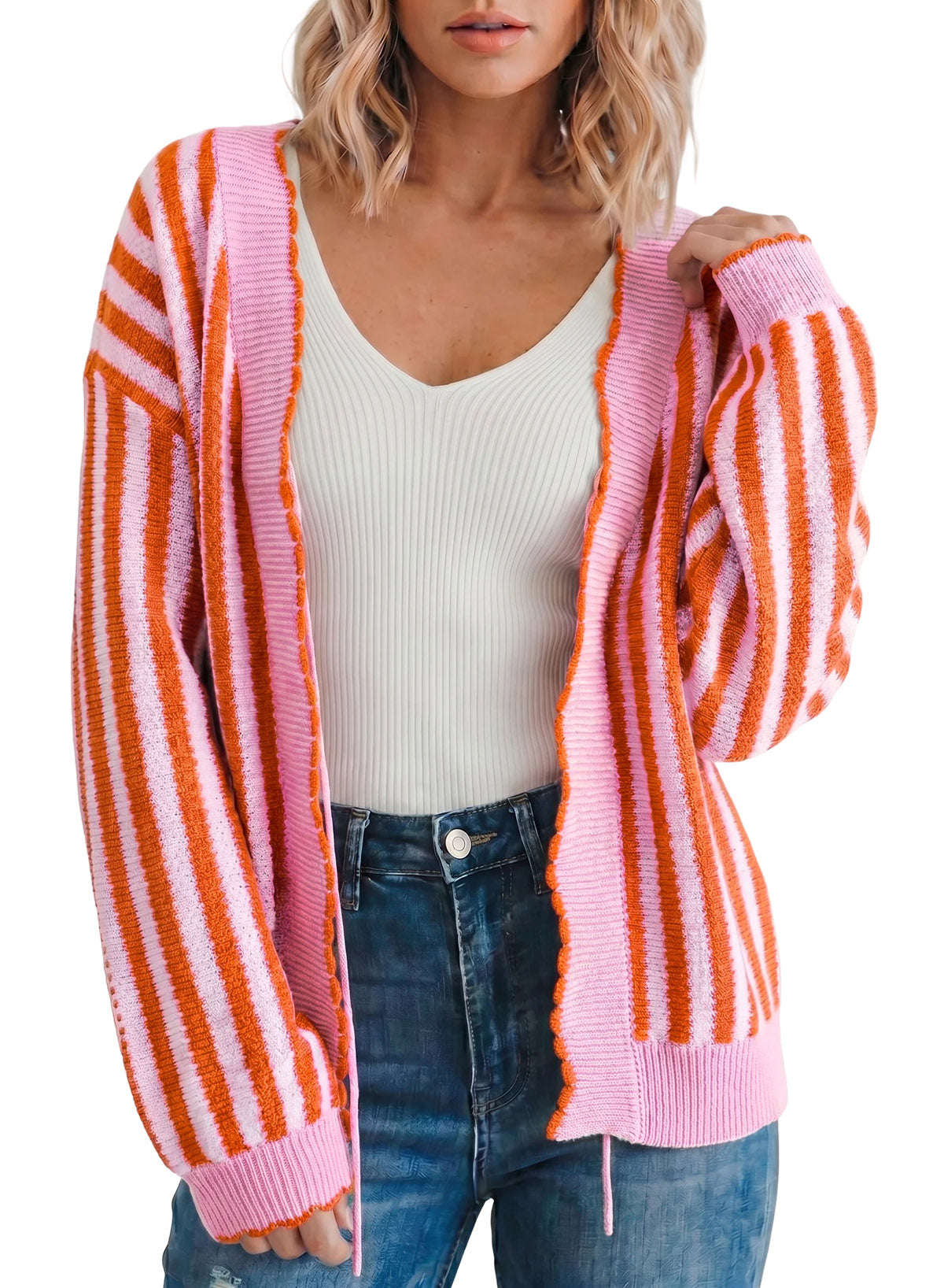 Dokotoo Cardigan Sweaters for Women Fall Striped 2026 Jackets