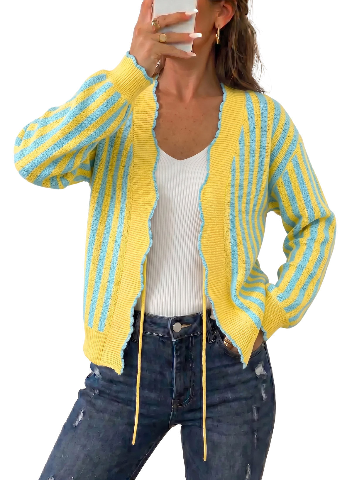 Dokotoo Cardigan Sweaters for Women Fall Striped 2026 Jackets