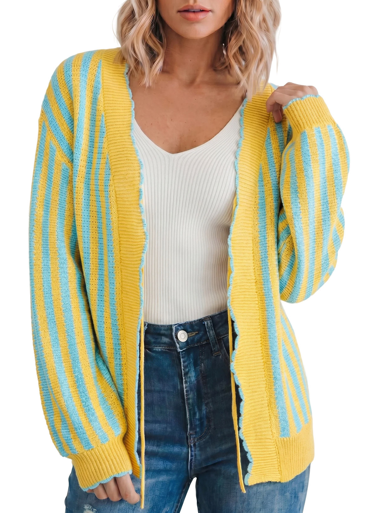 Dokotoo Cardigan Sweaters for Women Fall Striped 2026 Jackets