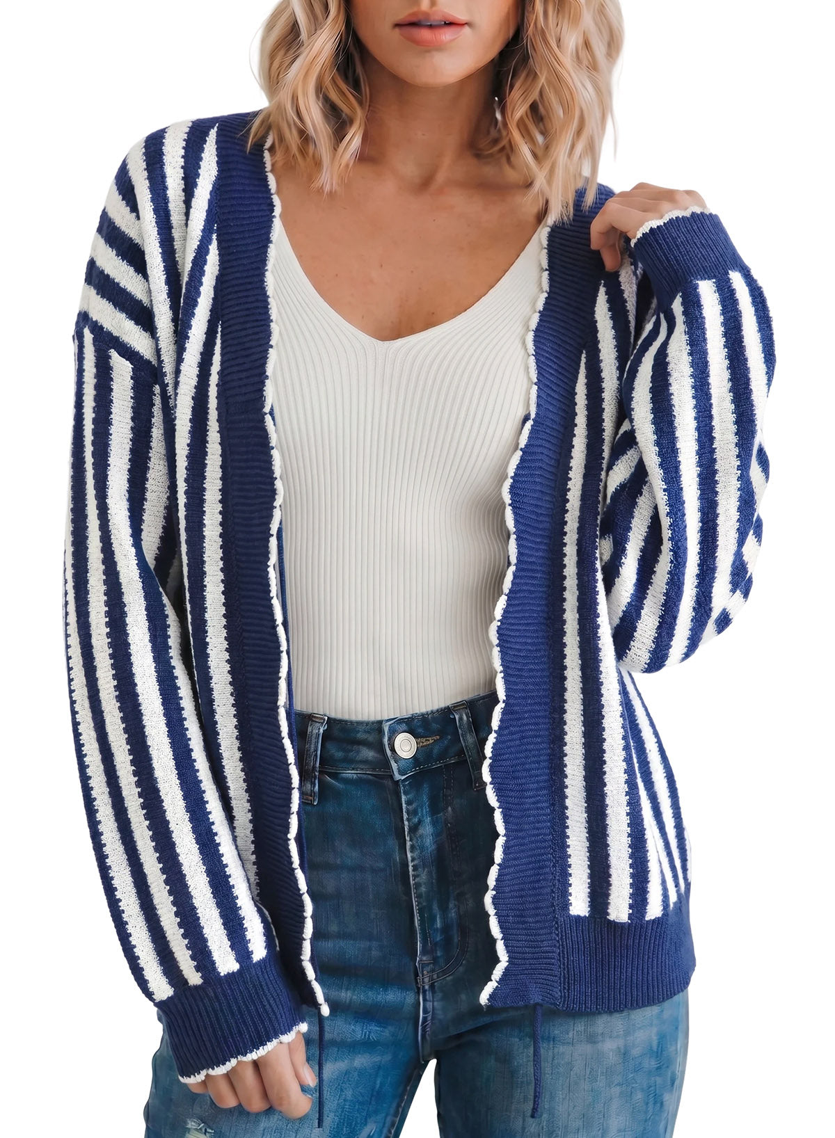 Dokotoo Cardigan Sweaters for Women Fall Striped 2026 Jackets