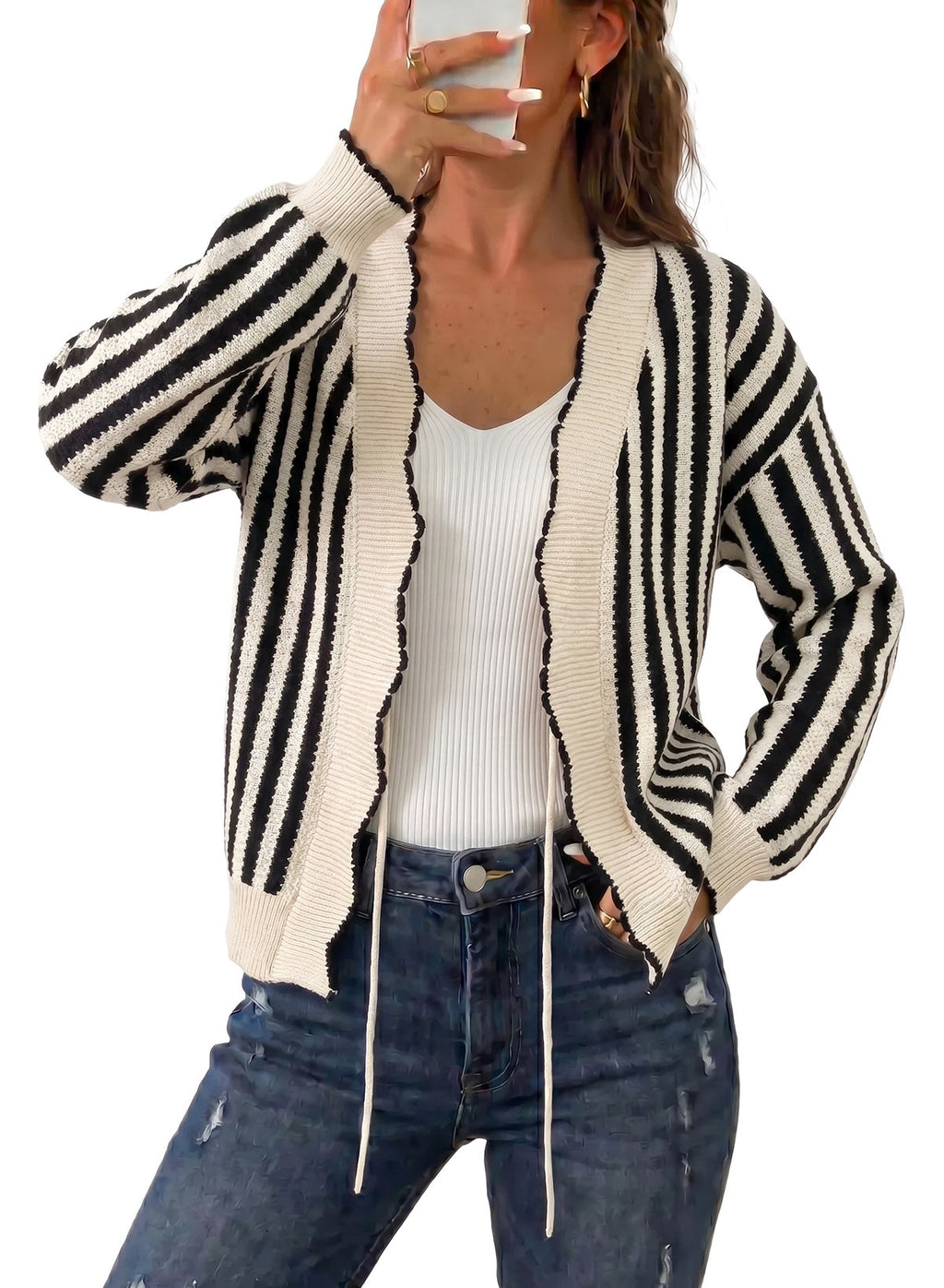 Dokotoo Cardigan Sweaters for Women Fall Striped 2026 Jackets