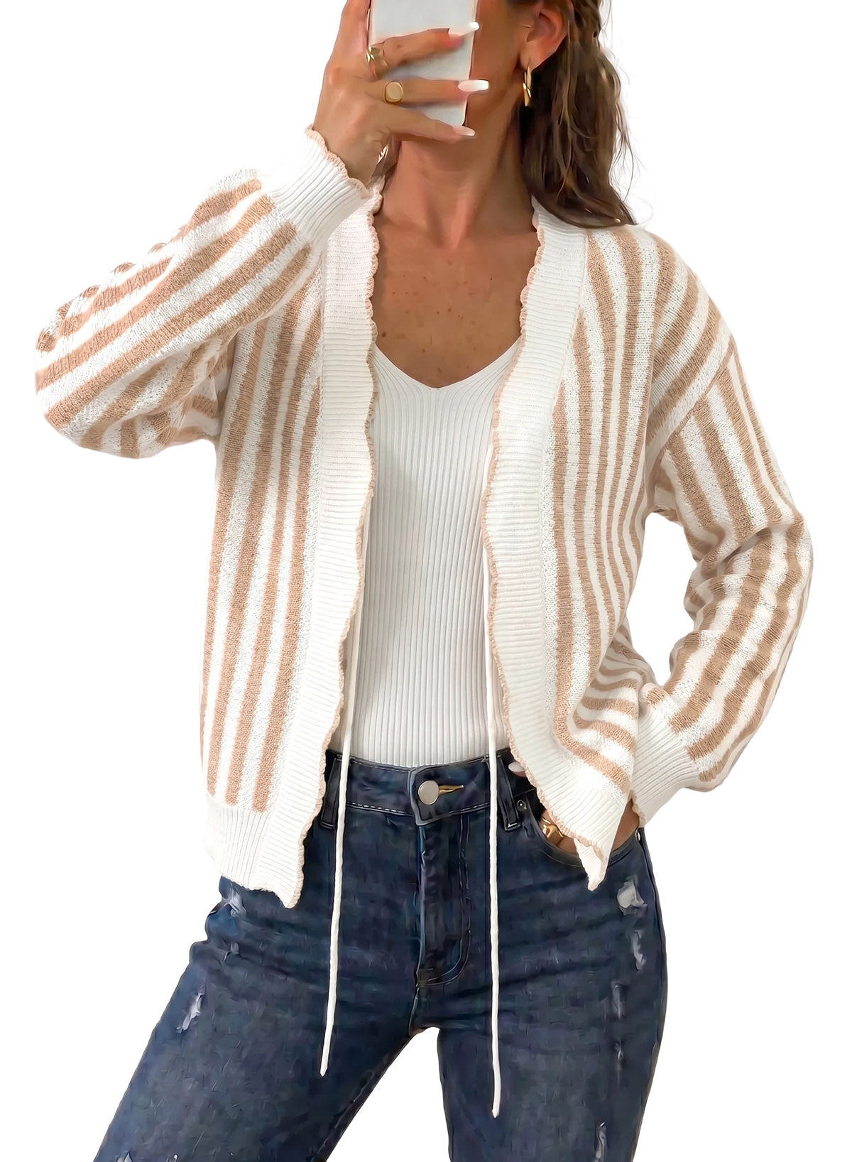 Dokotoo Cardigan Sweaters for Women Fall Striped 2026 Jackets