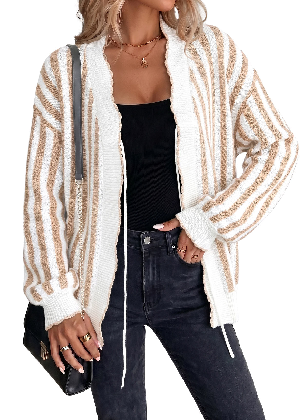 Dokotoo Cardigan Sweaters for Women Fall Striped 2026 Jackets