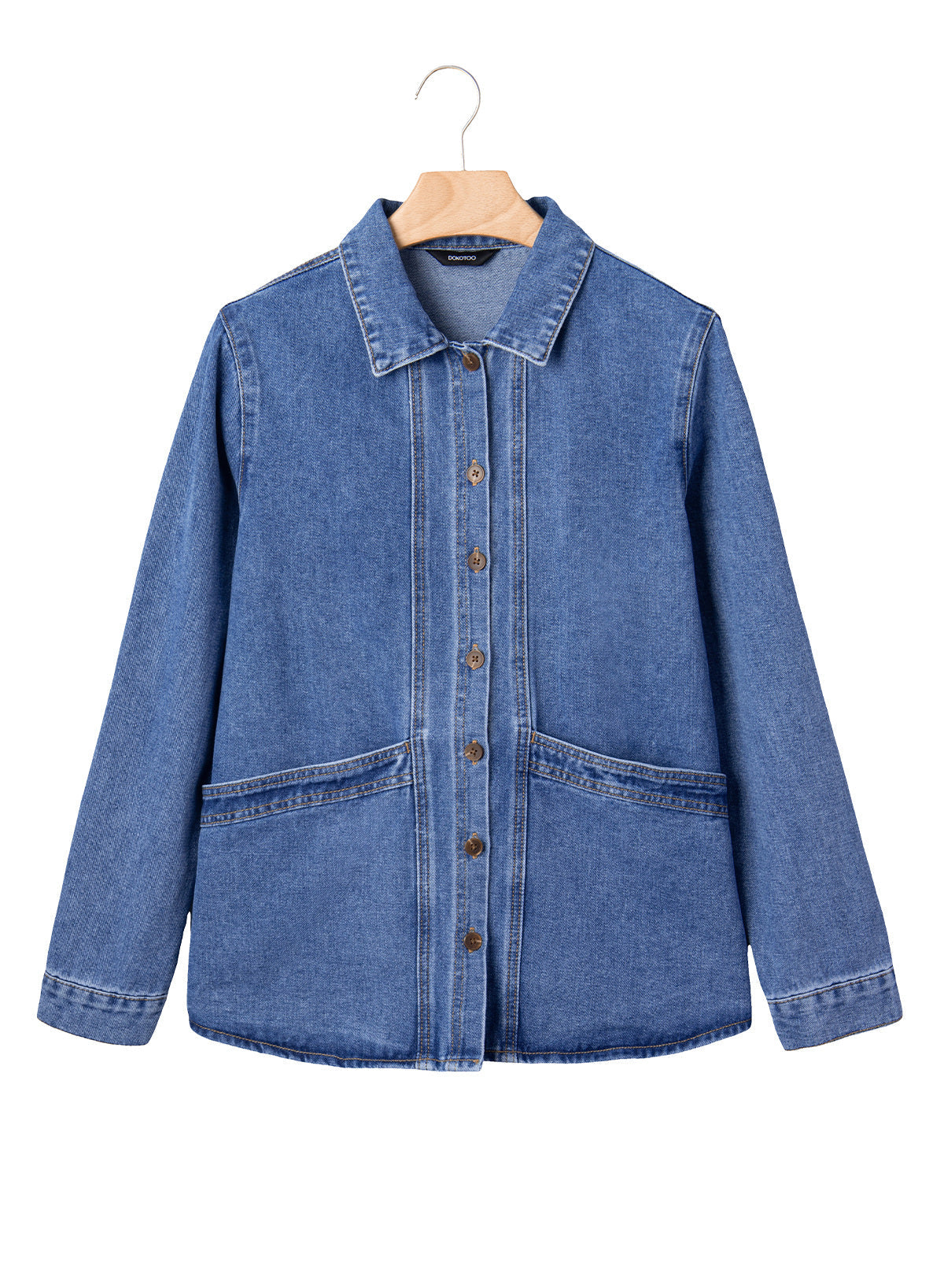 Dokotoo Womens Jean Jacket Denim Oversized Button Down Denim Jackets Coat