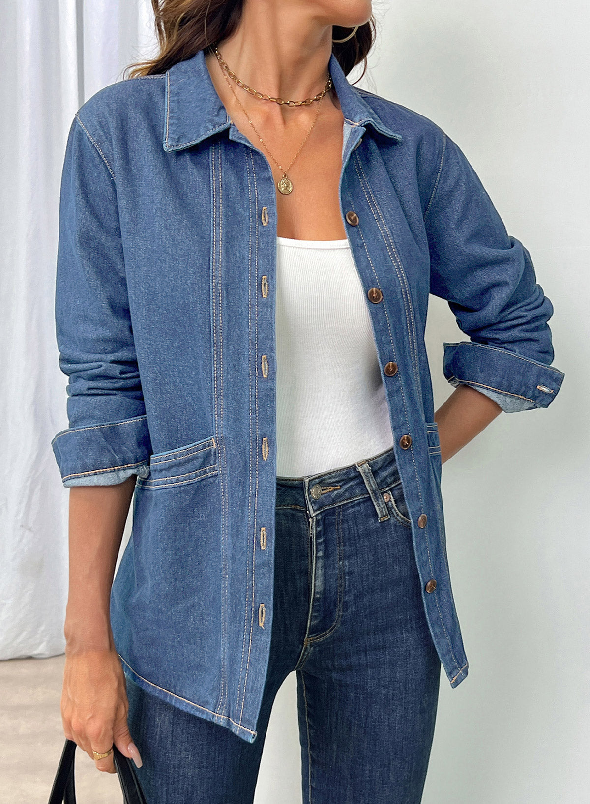 Dokotoo Womens Jean Jacket Denim Oversized Button Down Denim Jackets Coat
