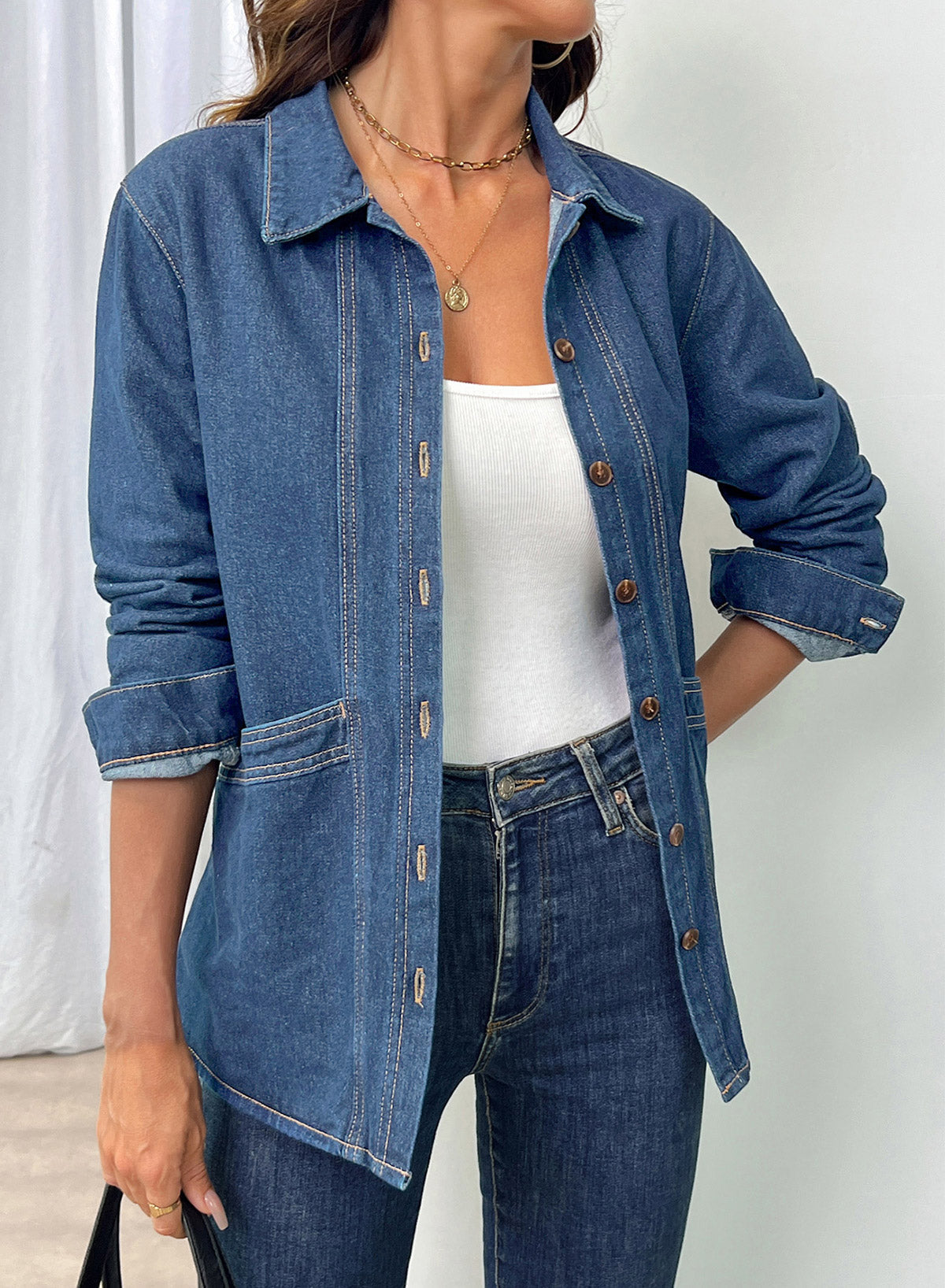 Dokotoo Womens Jean Jacket Denim Oversized Button Down Denim Jackets Coat