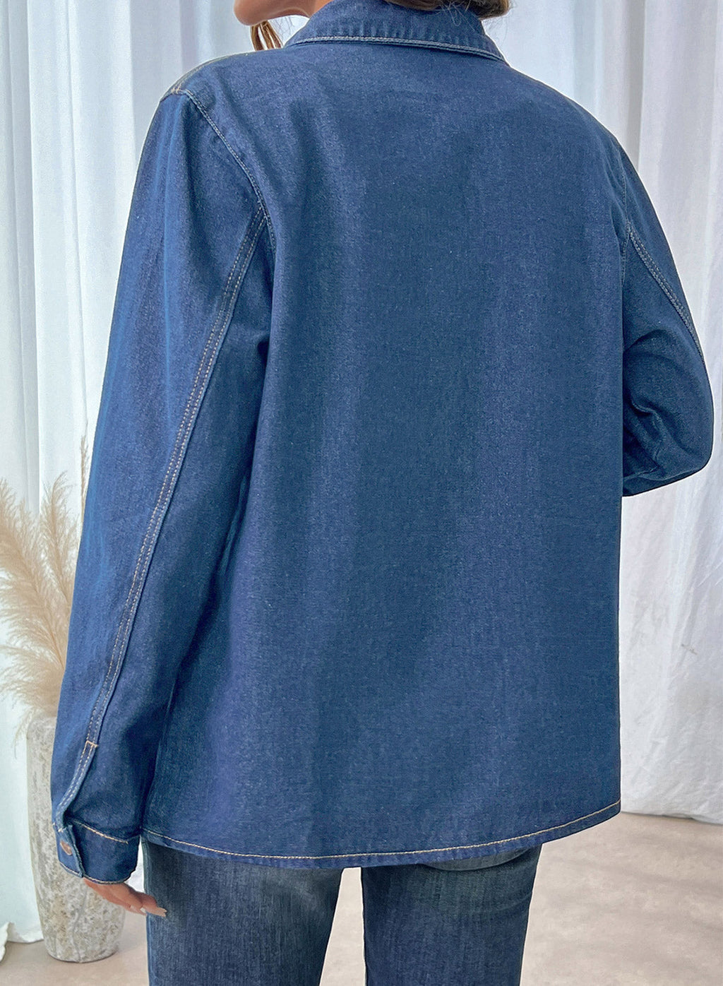 Dokotoo Womens Jean Jacket Denim Oversized Button Down Denim Jackets Coat