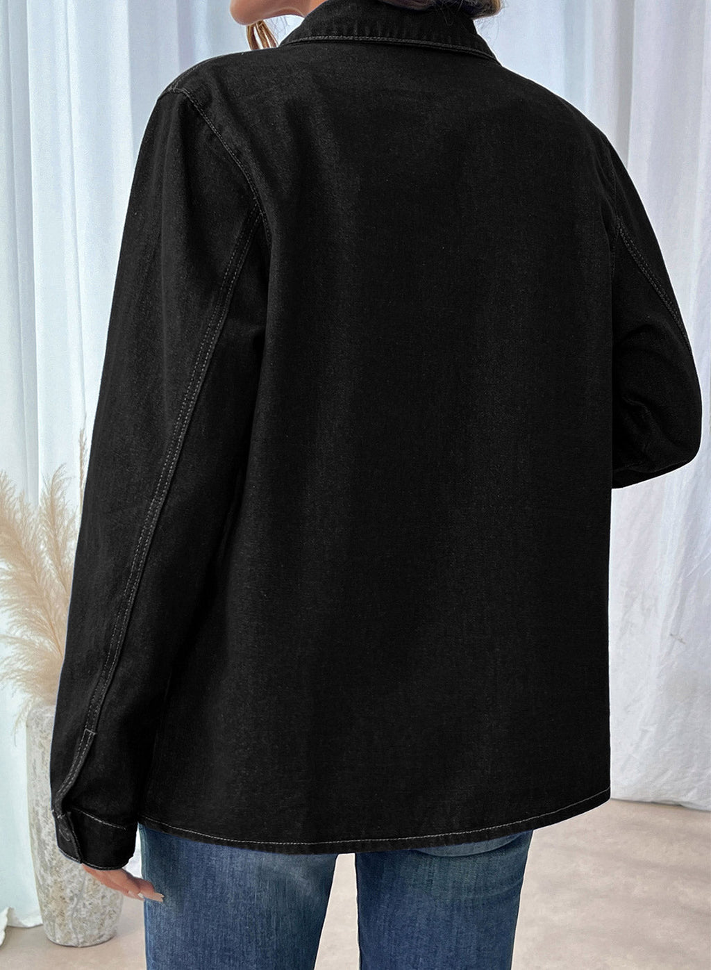 Dokotoo Womens Jean Jacket Denim Oversized Button Down Denim Jackets Coat
