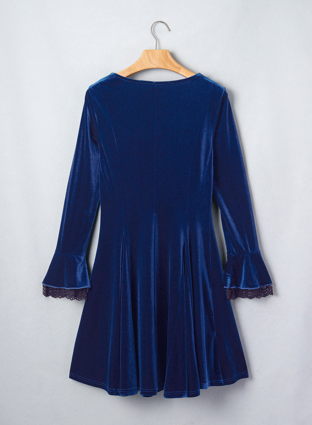 Dokotoo Womens Fall Dresses Lace Long Sleeve Velvet Dress