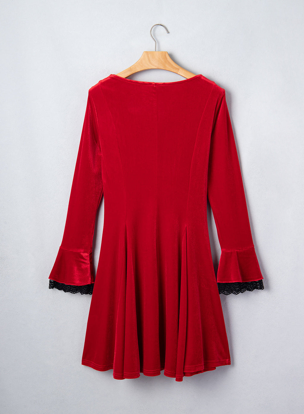 Dokotoo Womens Fall Dresses Lace Long Sleeve Velvet Dress