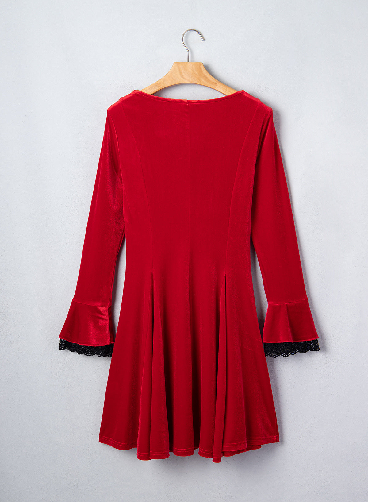 Dokotoo Womens Fall Dresses Lace Long Sleeve Velvet Dress