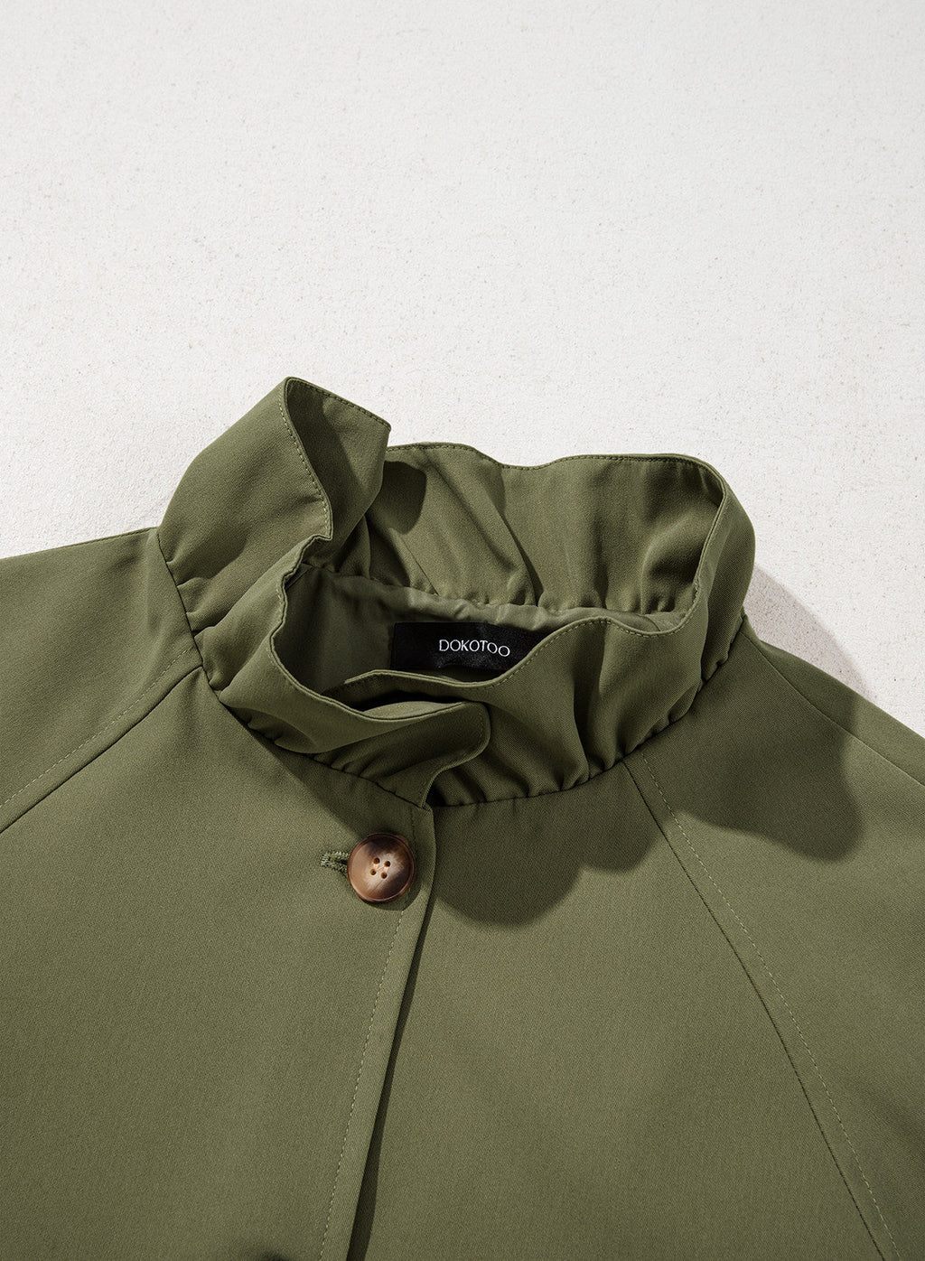 Dokotoo Womens Trench Coat Lightweight Single Breasted Jacket Outerwear
