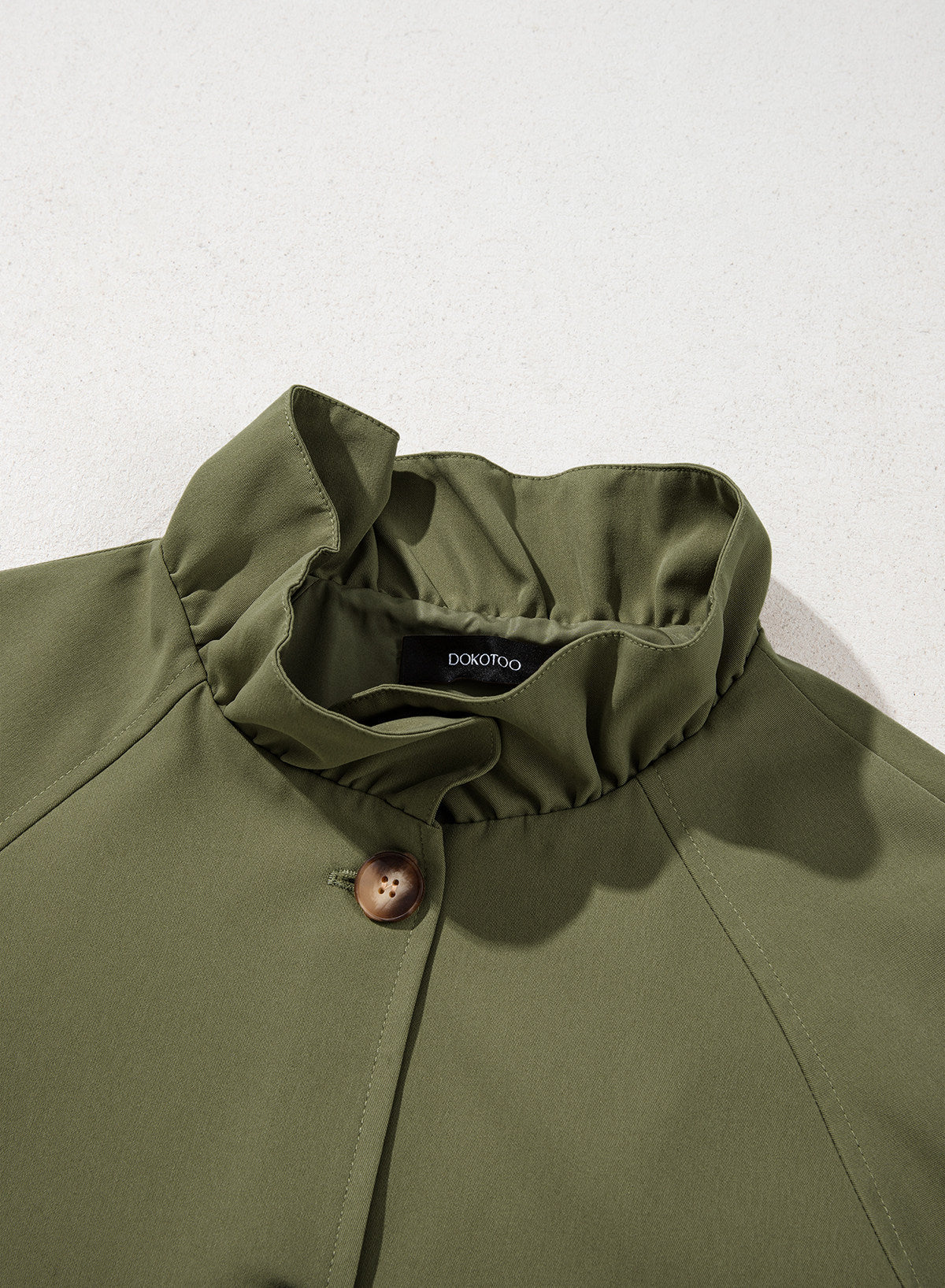 Dokotoo Womens Trench Coat Lightweight Single Breasted Jacket Outerwear