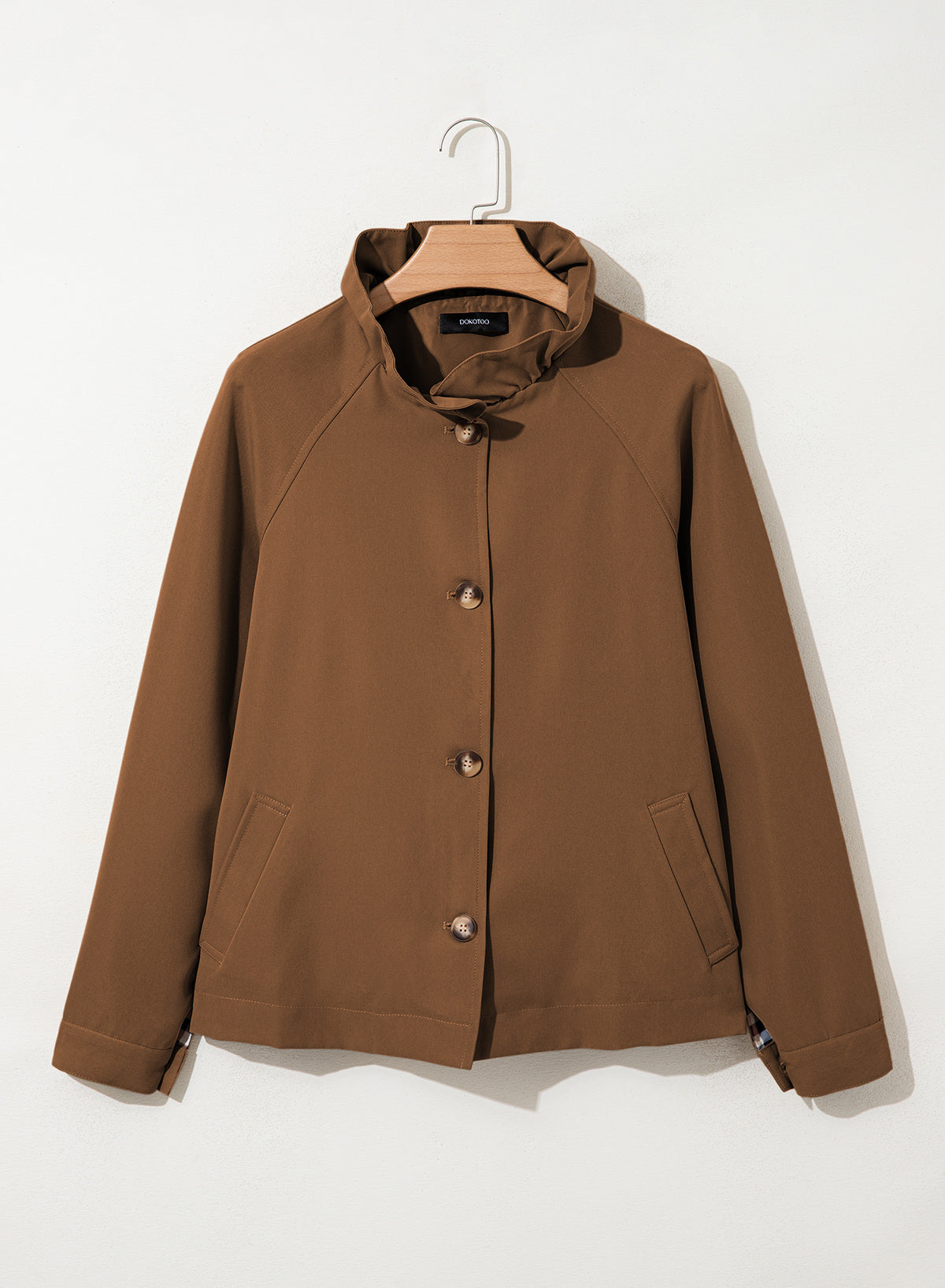 Dokotoo Womens Trench Coat Lightweight Single Breasted Jacket Outerwear