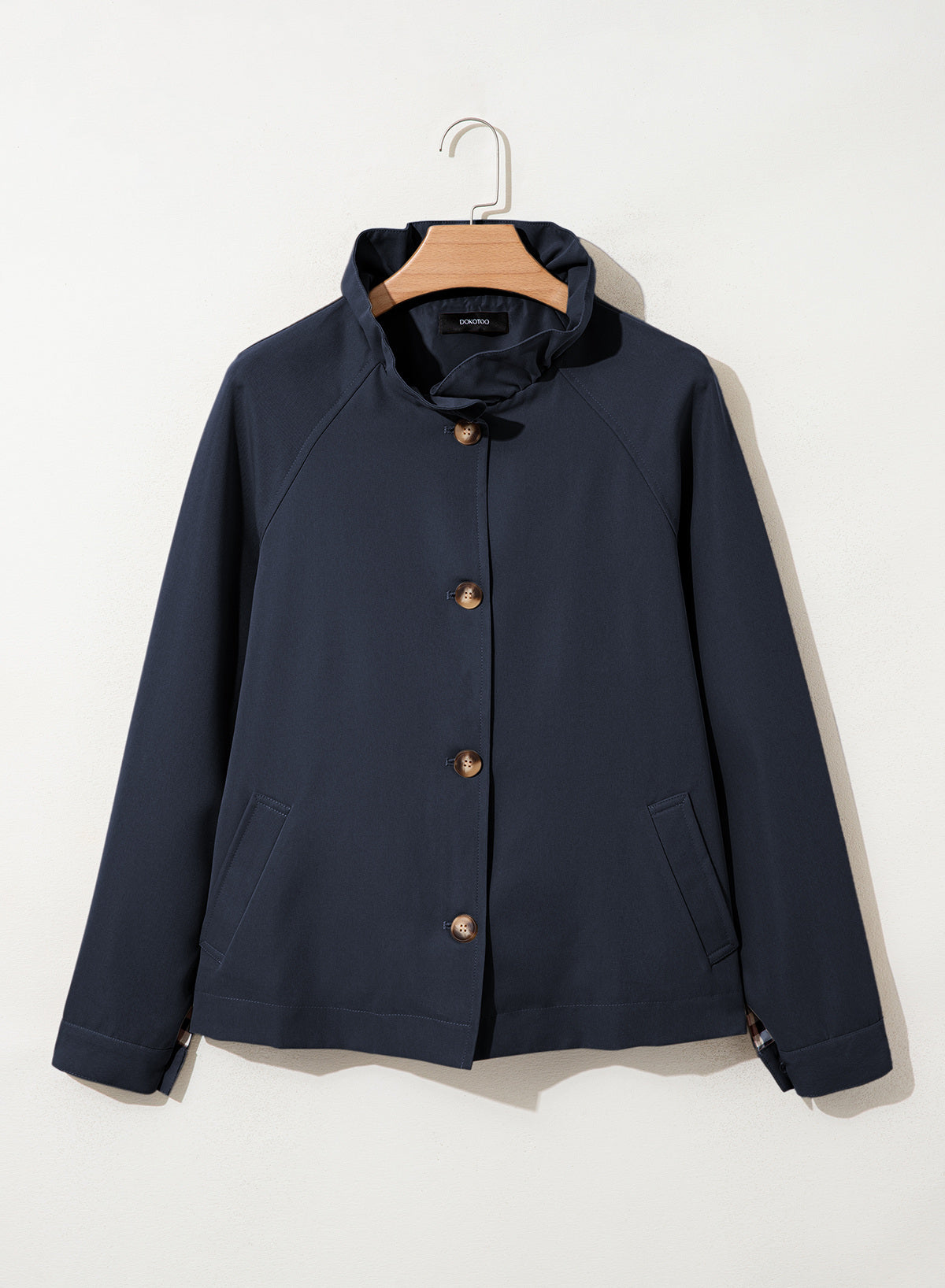 Dokotoo Womens Trench Coat Lightweight Single Breasted Jacket Outerwear