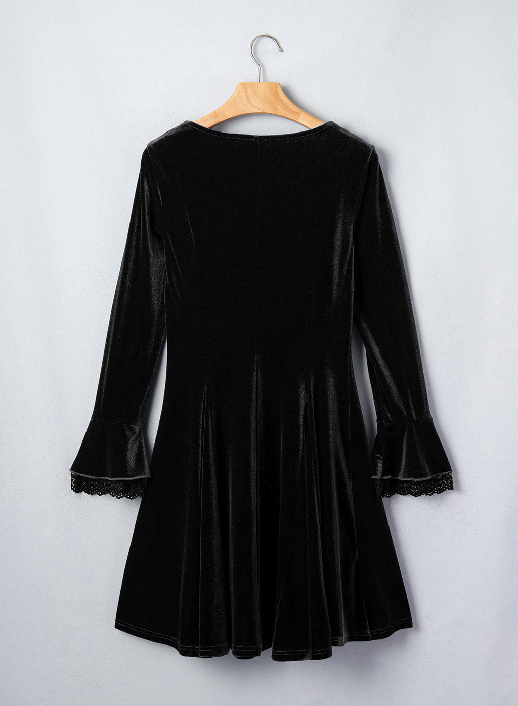 Dokotoo Womens Fall Dresses Lace Long Sleeve Velvet Dress