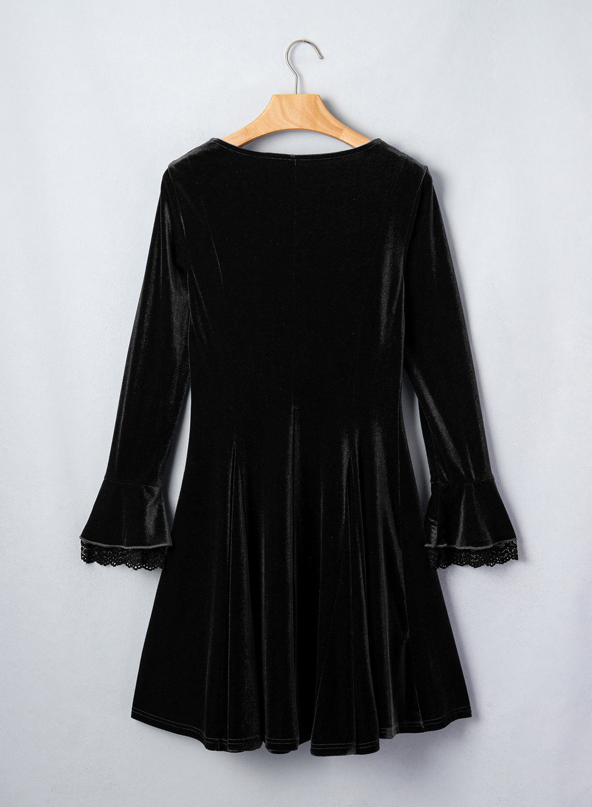 Dokotoo Womens Fall Dresses Lace Long Sleeve Velvet Dress