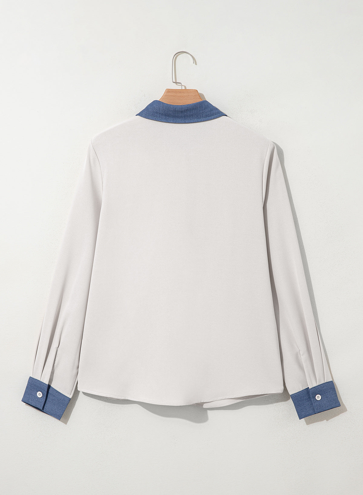 Dokotoo Button Down Shirts for Women Long Sleeve Denim Patchwork Tops