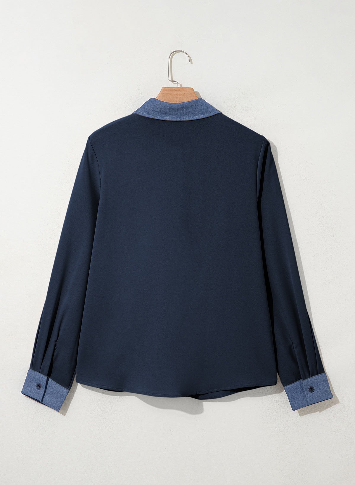 Dokotoo Button Down Shirts for Women Long Sleeve Denim Patchwork Tops