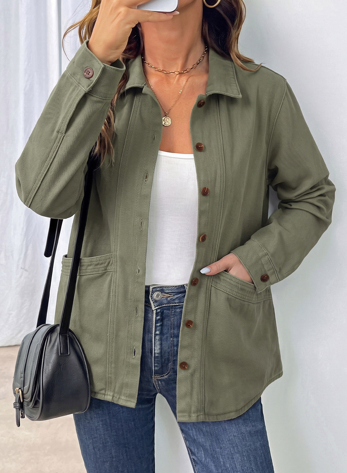 Dokotoo Womens Jean Jacket Denim Oversized Button Down Denim Jackets Coat