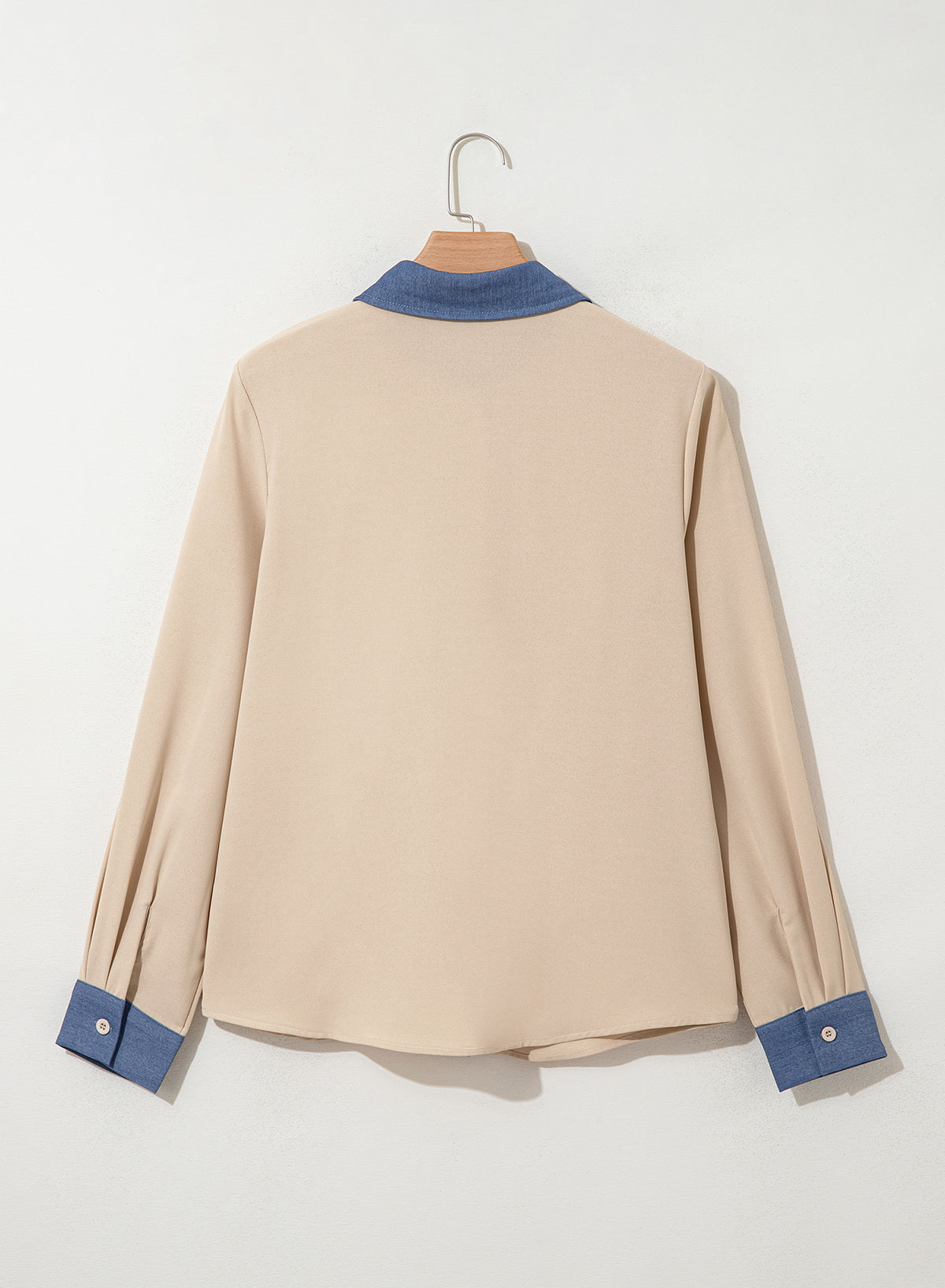 Dokotoo Button Down Shirts for Women Long Sleeve Denim Patchwork Tops