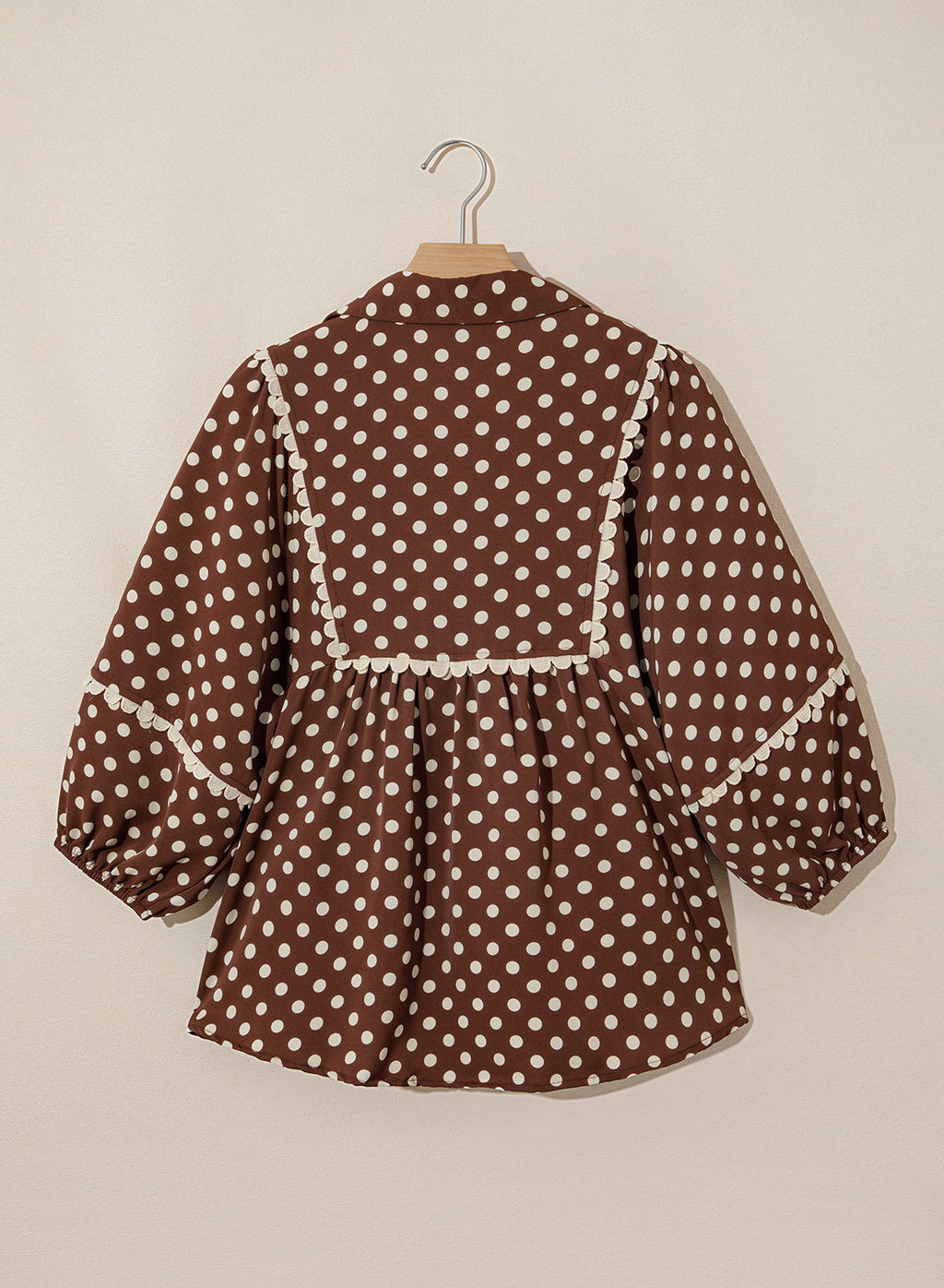 Dokotoo Womens Babydoll Tops 3/4 Sleeve Dressy Casual Blouse Collar Shirts