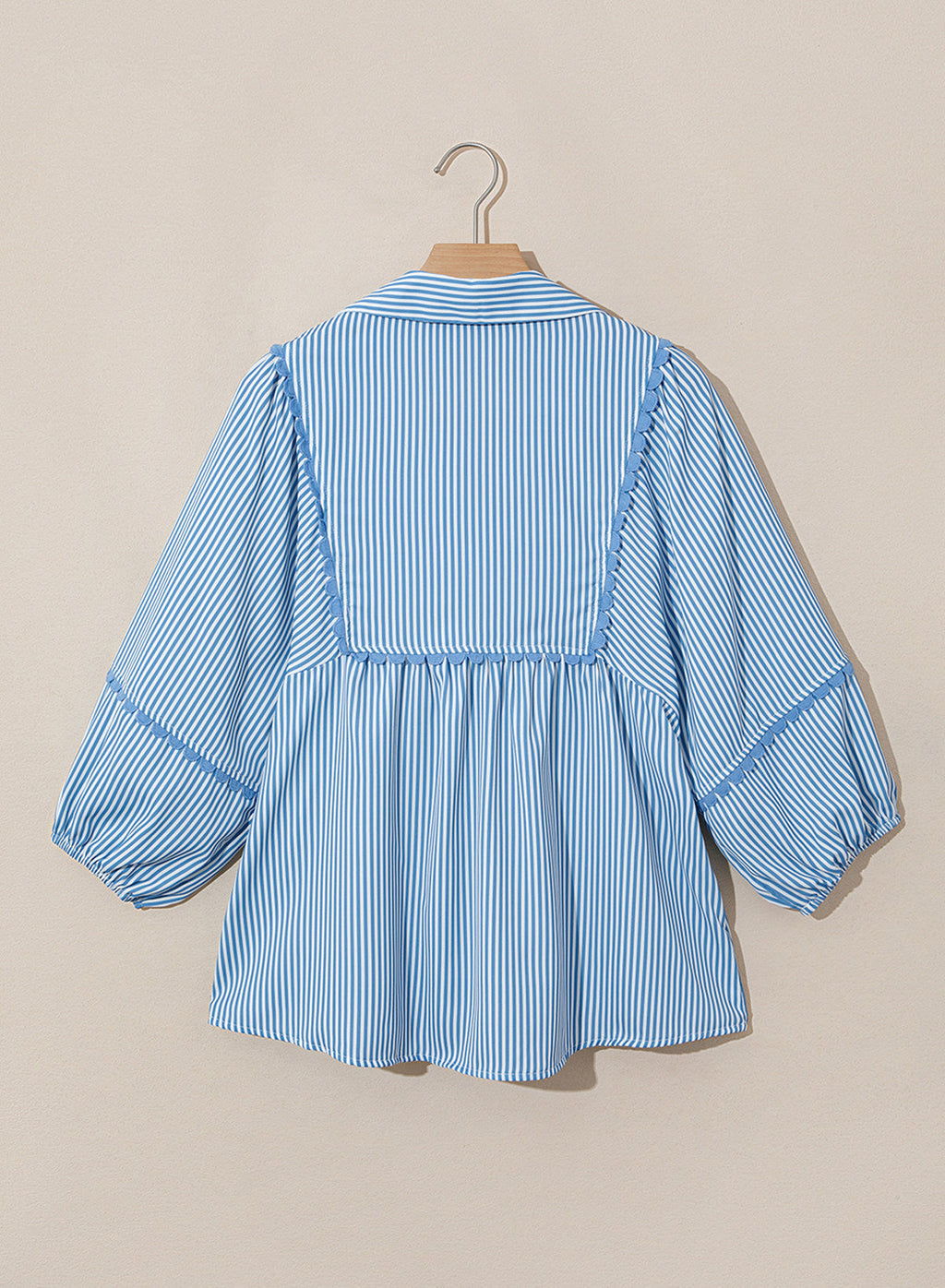 Dokotoo Womens Babydoll Tops 3/4 Sleeve Dressy Casual Blouse Collar Shirts