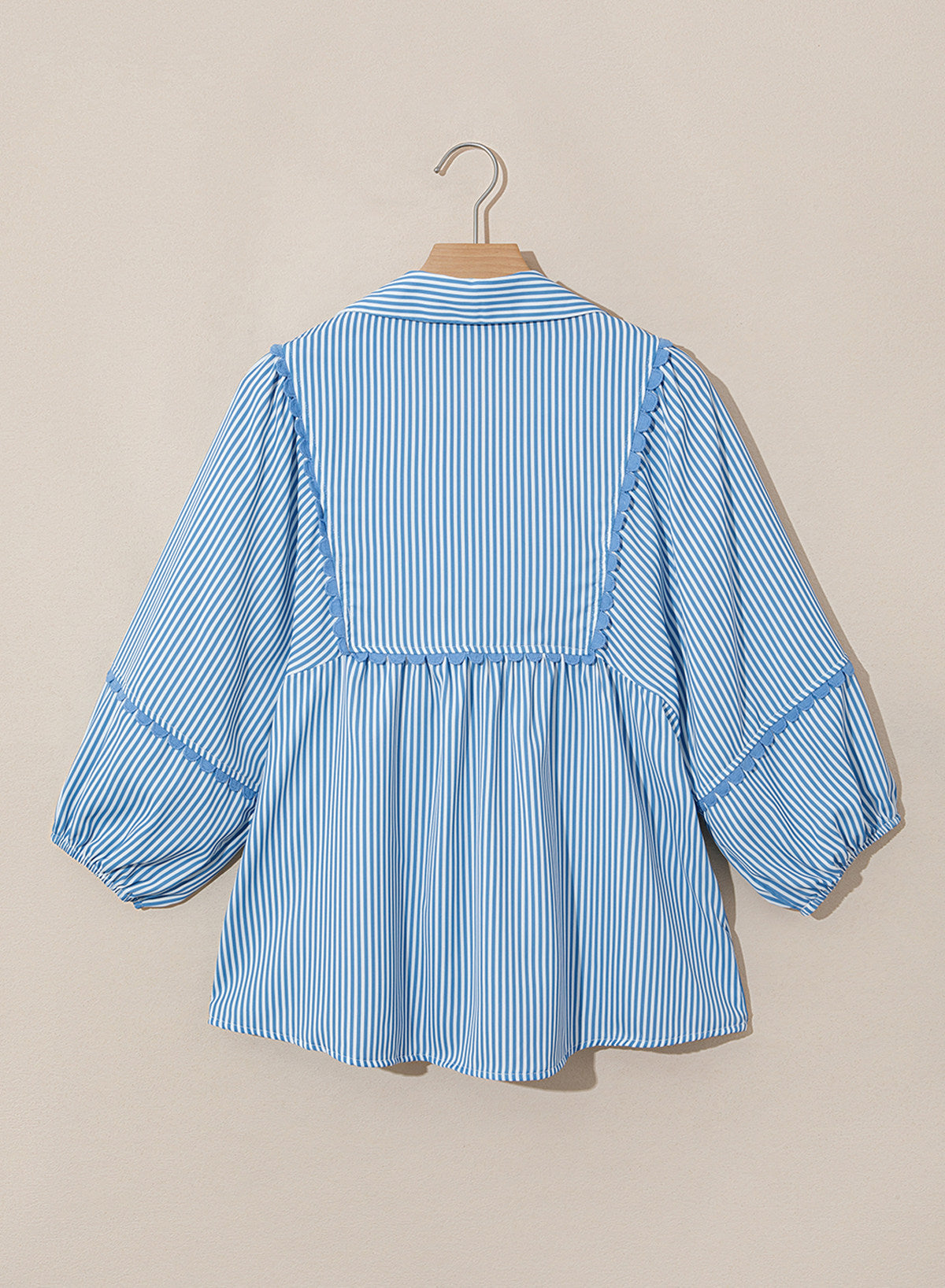 Dokotoo Womens Babydoll Tops 3/4 Sleeve Dressy Casual Blouse Collar Shirts