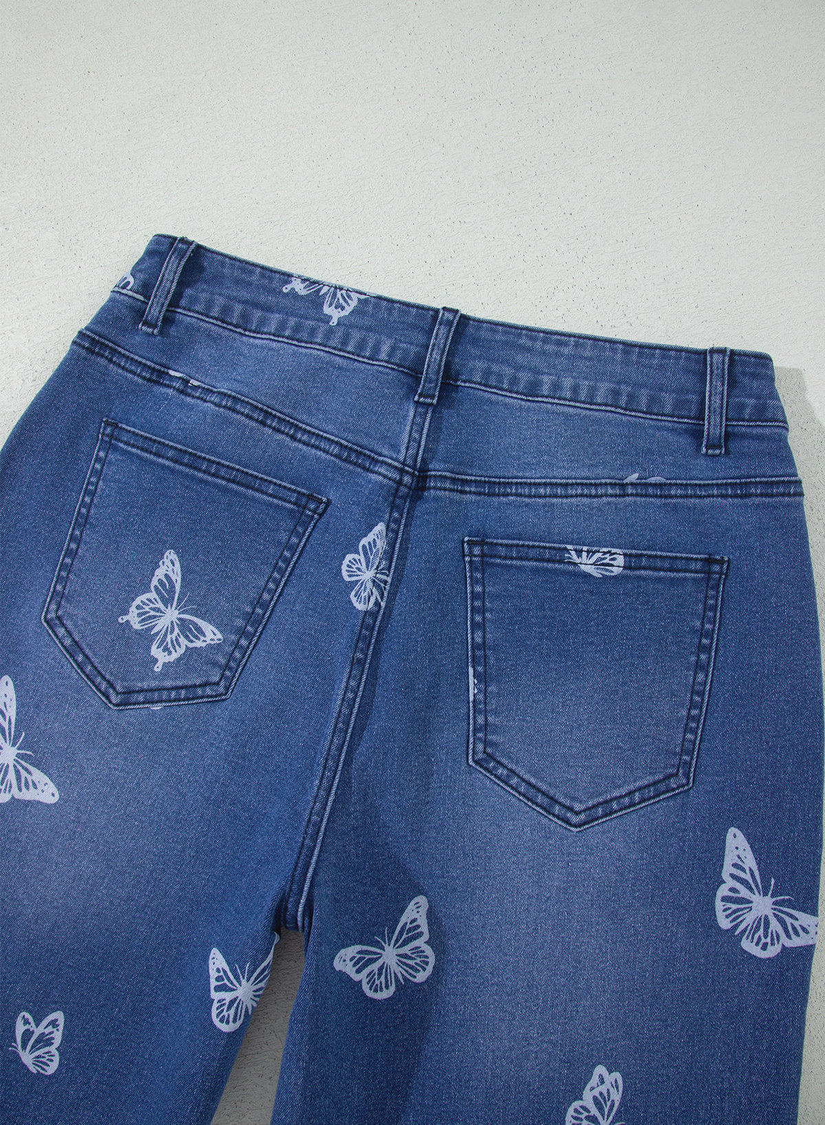 Dokotoo Women's Wide Leg Jeans Floral Print Baggy Denim Pants with Pockets