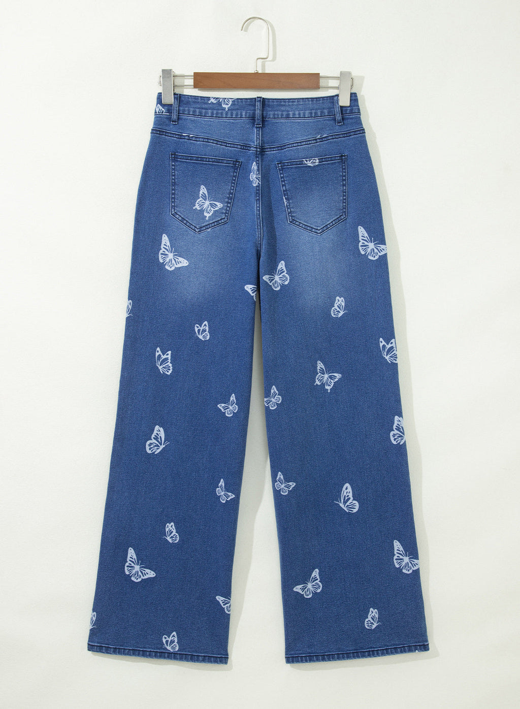 Dokotoo Women's Wide Leg Jeans Floral Print Baggy Denim Pants with Pockets