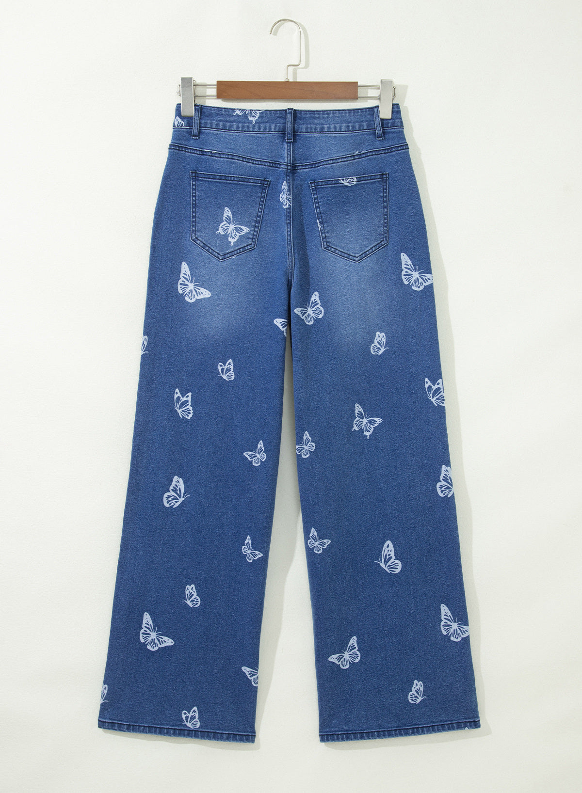 Dokotoo Women's Wide Leg Jeans Floral Print Baggy Denim Pants with Pockets