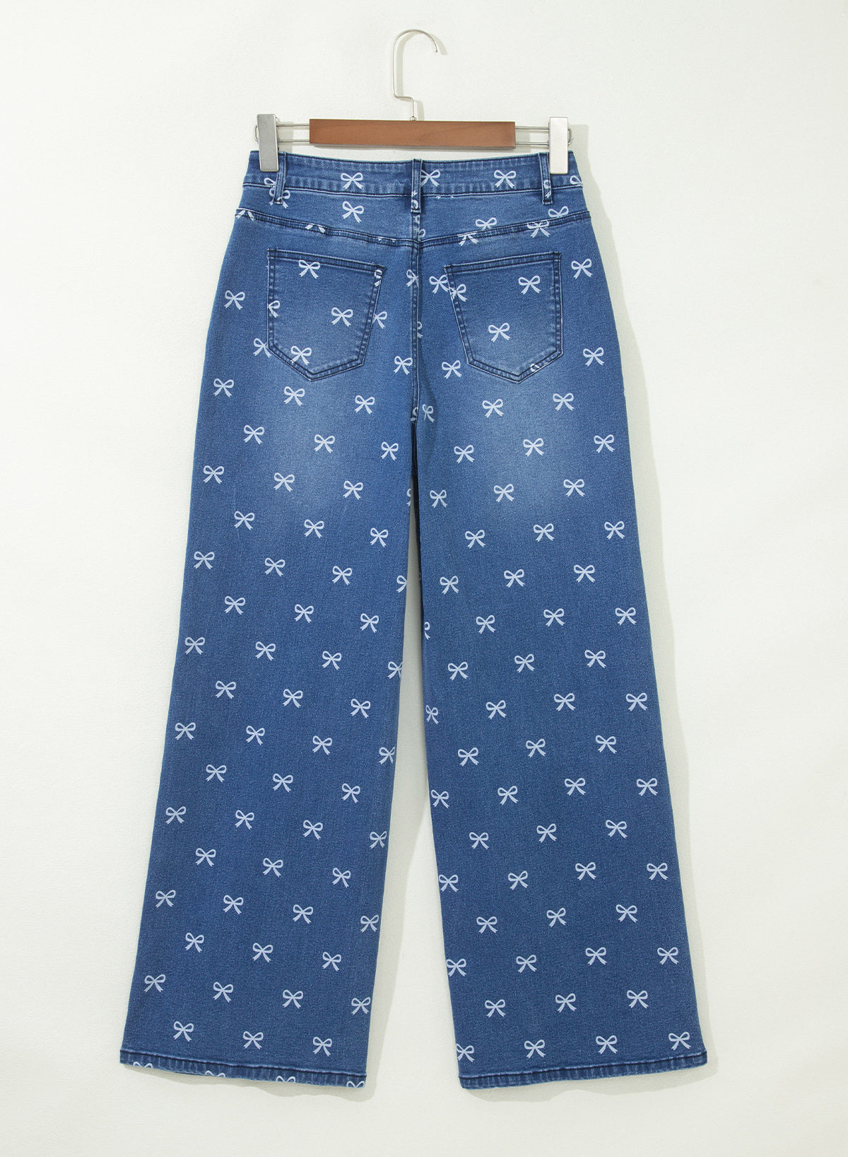 Dokotoo Women's Wide Leg Jeans Floral Print Baggy Denim Pants with Pockets
