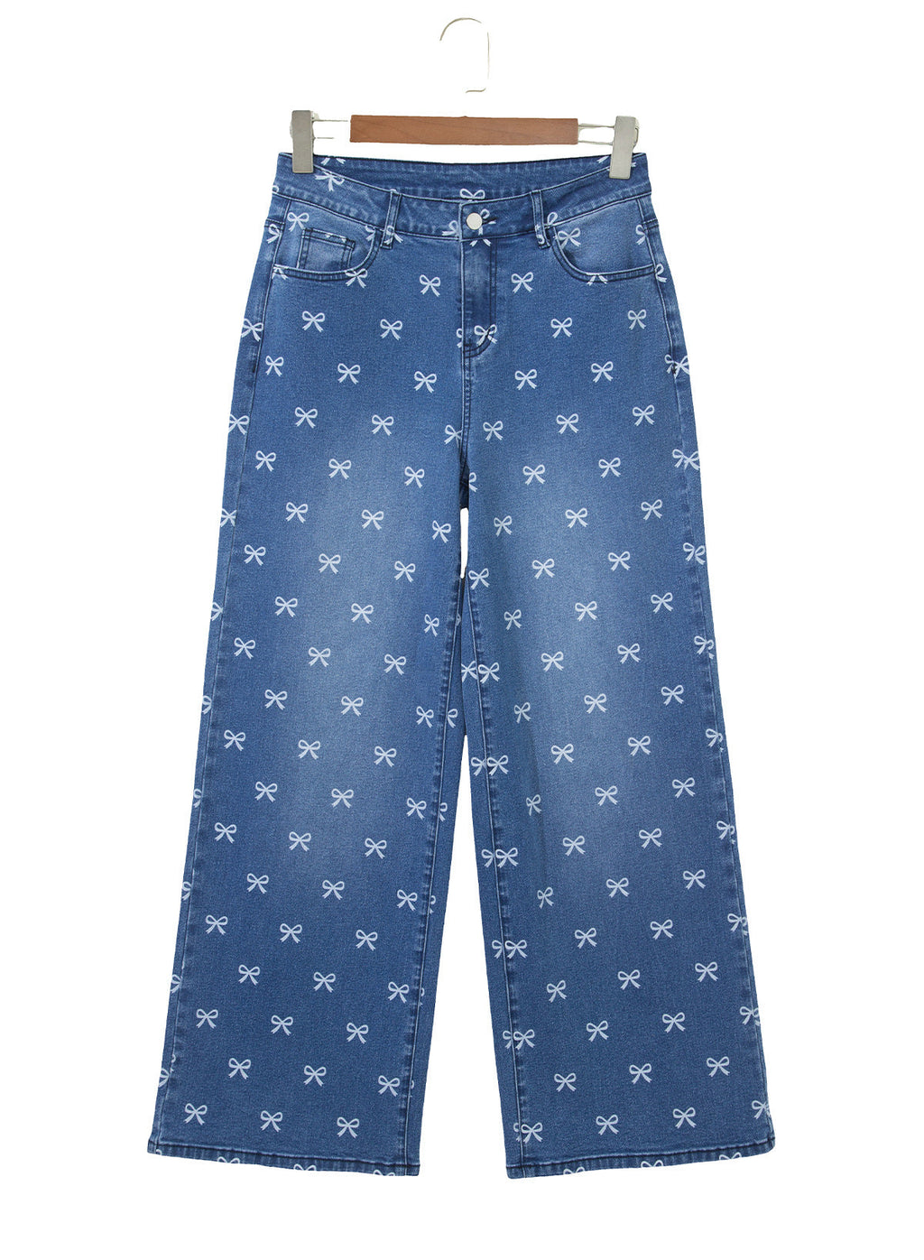Dokotoo Women's Wide Leg Jeans Floral Print Baggy Denim Pants with Pockets