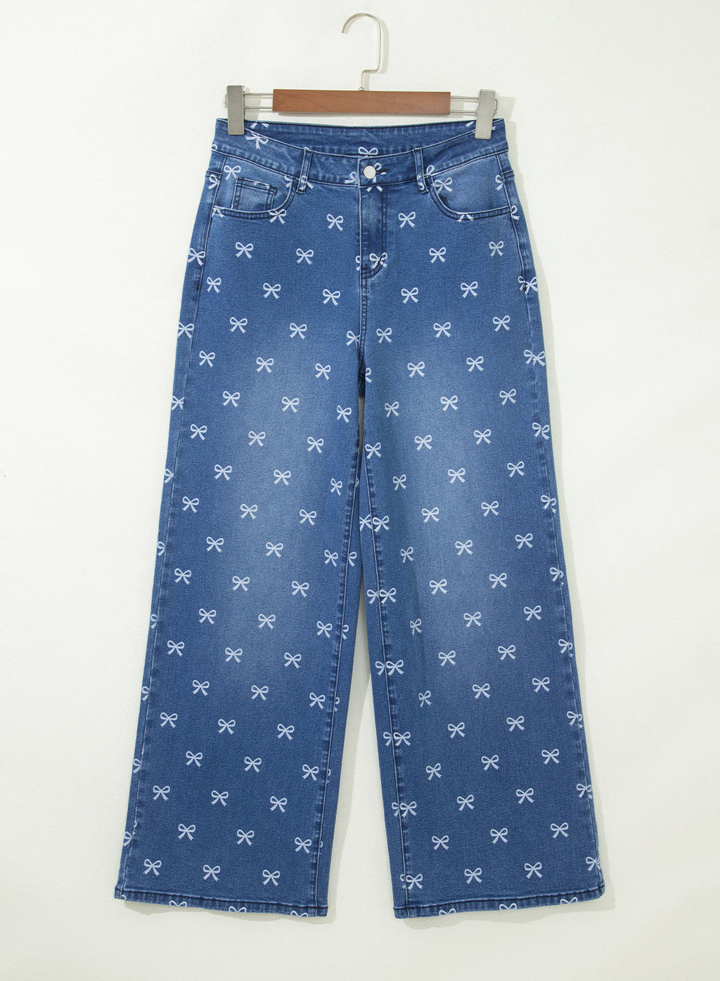 Dokotoo Women's Wide Leg Jeans Floral Print Baggy Denim Pants with Pockets